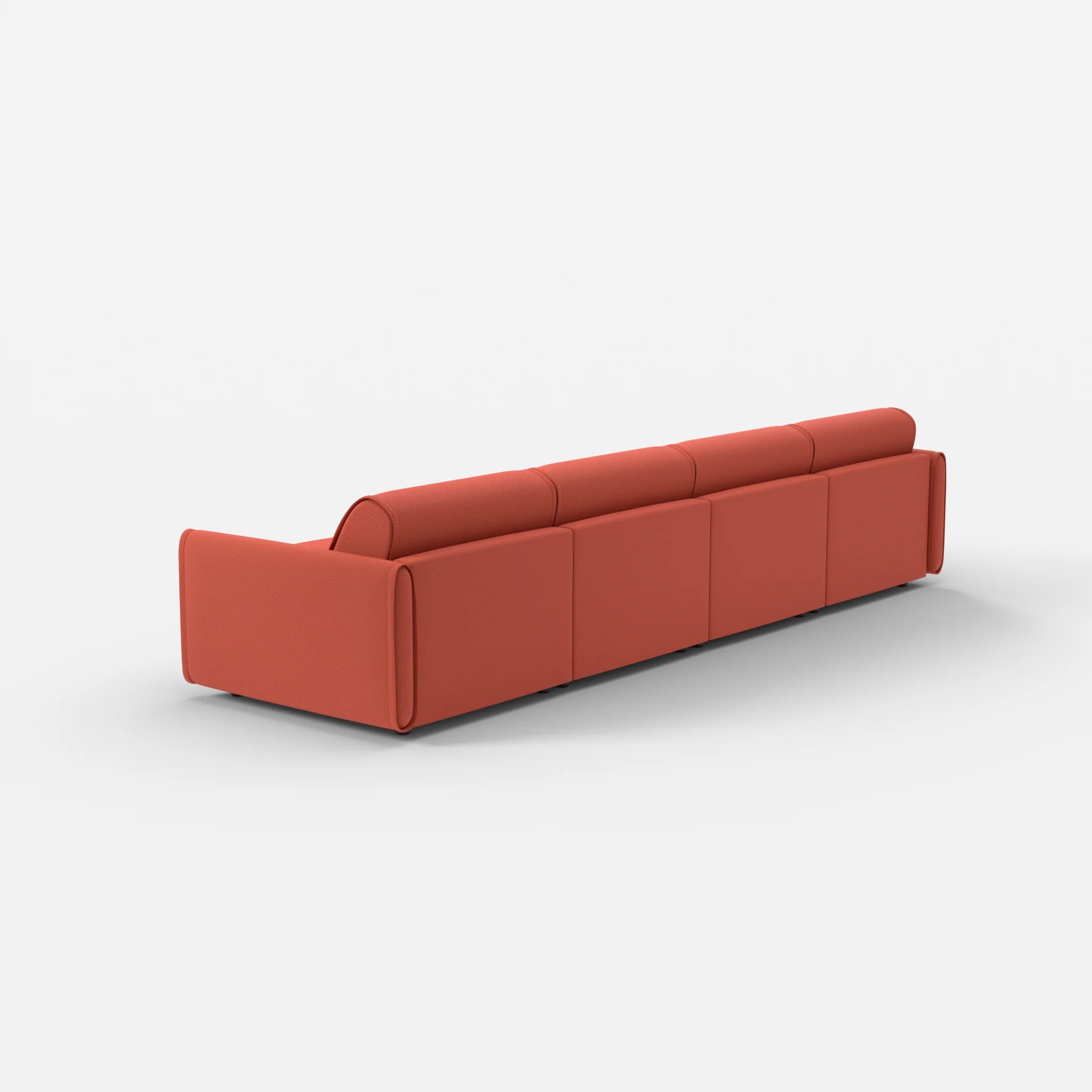 4 Sitzer Sofa Belleform mit schmaler Armlehne 2 credolampion in Rot von hinten