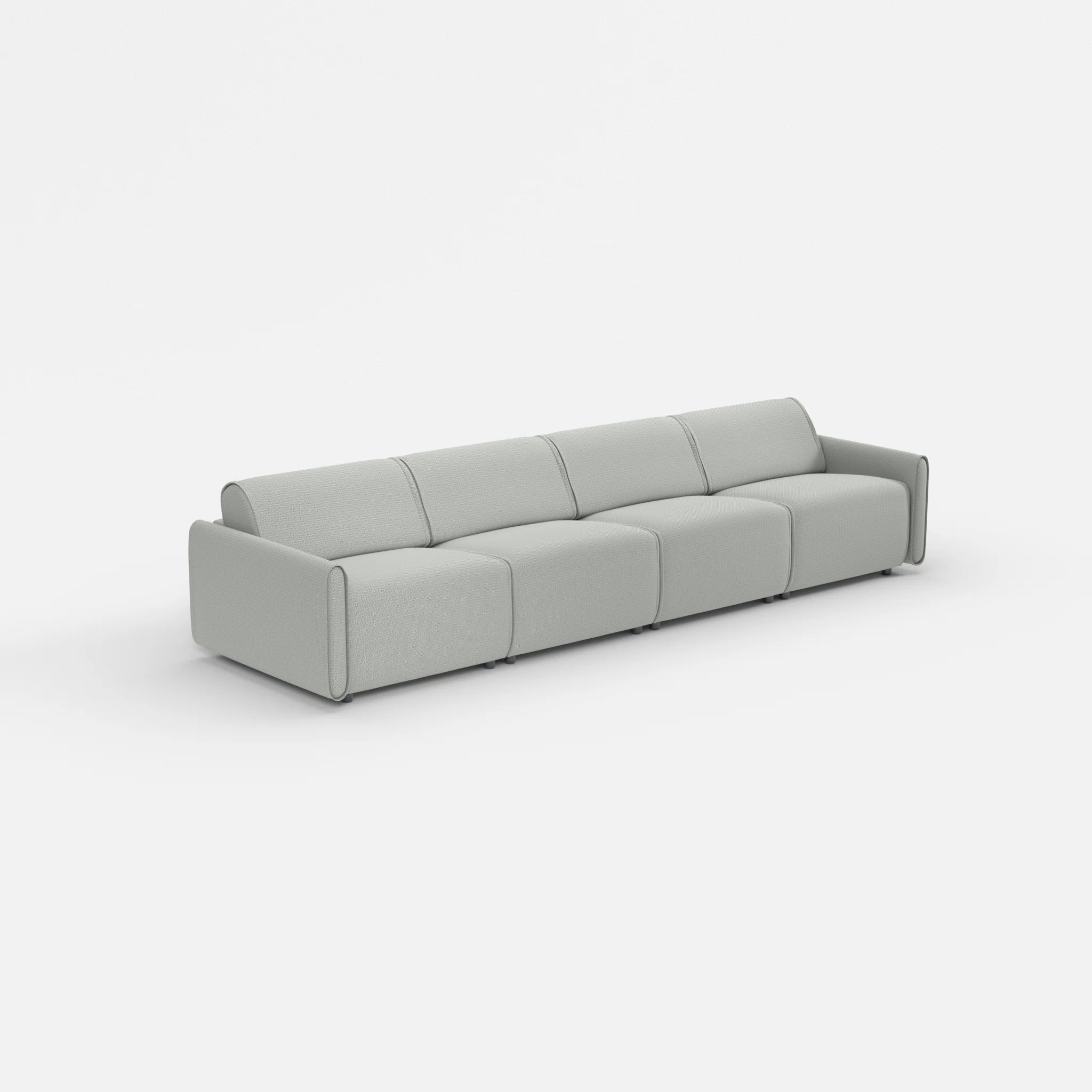 4 Sitzer Sofa Belleform mit schmaler Armlehne 2 credopepper in Dunkelgrau von der Seite