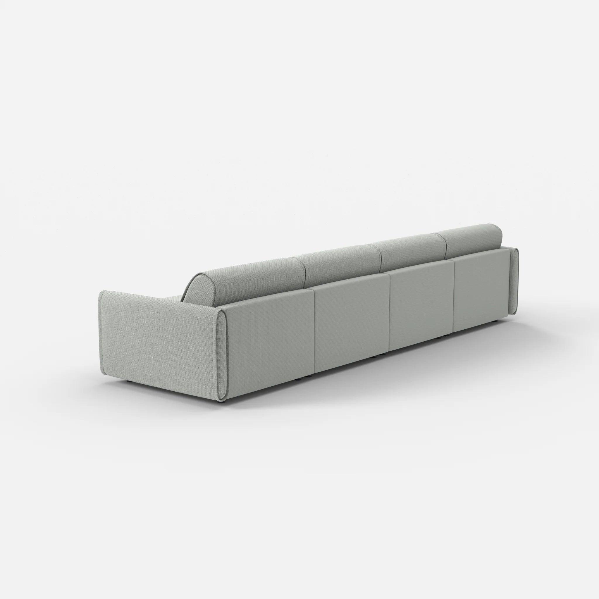 4 Sitzer Sofa Belleform mit schmaler Armlehne 2 credopepper in Dunkelgrau von hinten