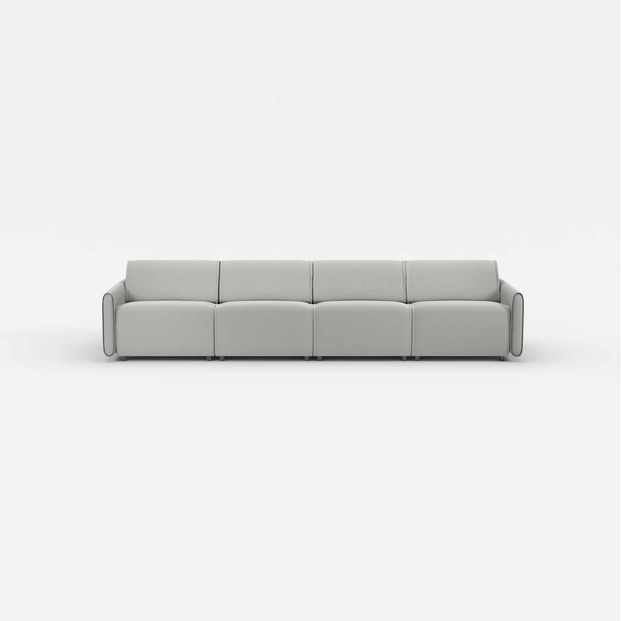 4 Sitzer Sofa Belleform mit schmaler Armlehne 2 credopepper in Dunkelgrau von vorne