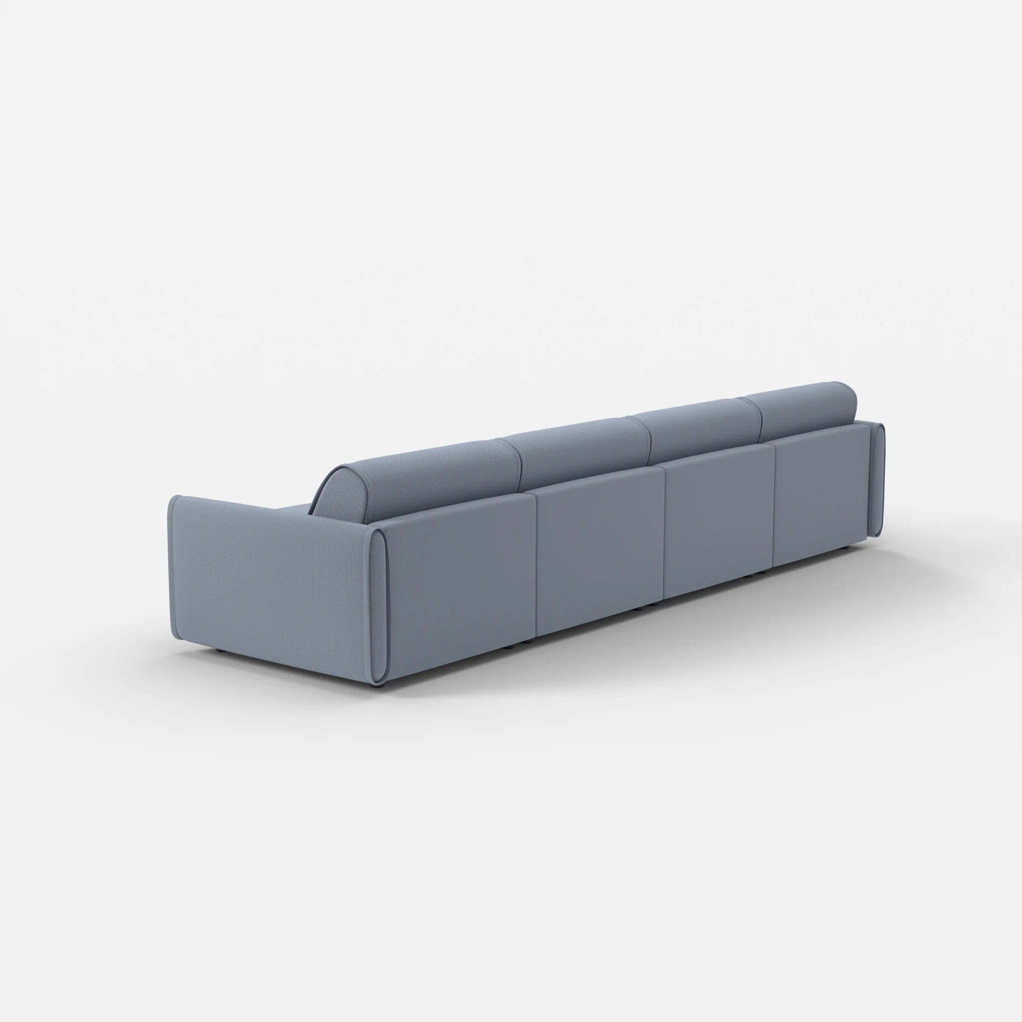 4 Sitzer Sofa Belleform mit schmaler Armlehne 2 credosea in Blau von hinten