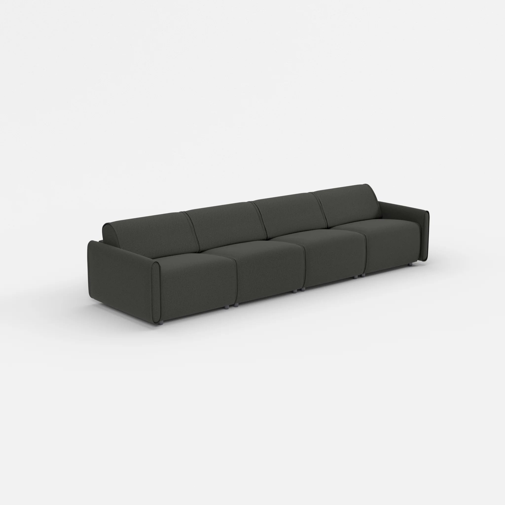4 Sitzer Sofa Belleform mit schmaler Armlehne 2 dama0002 in Anthrazit von der Seite