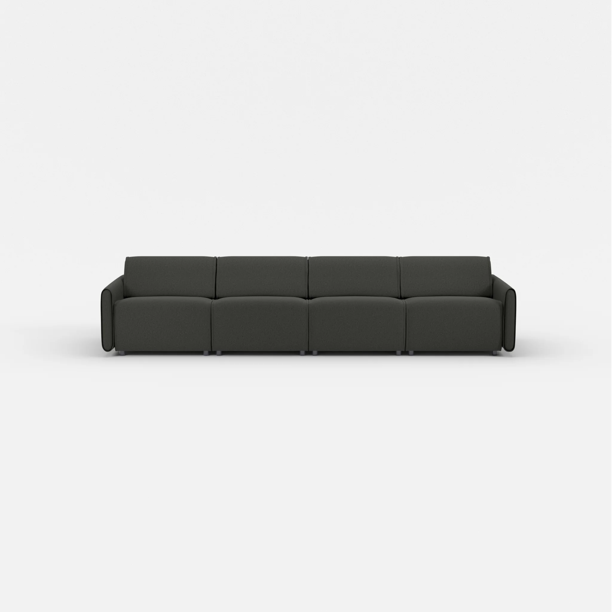4 Sitzer Sofa Belleform mit schmaler Armlehne 2 dama0002 in Anthrazit von vorne