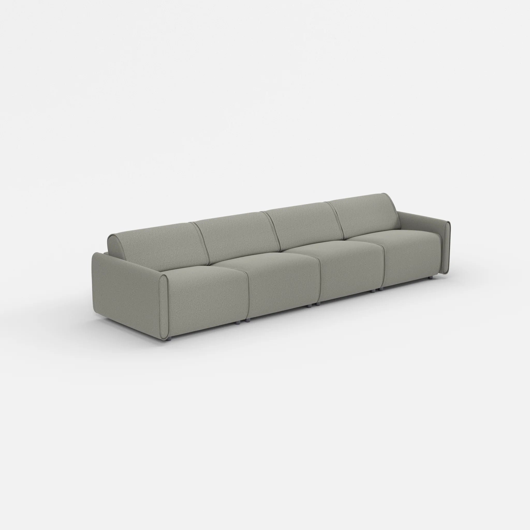 4 Sitzer Sofa Belleform mit schmaler Armlehne 2 dama0003 in Mittelgrau von der Seite