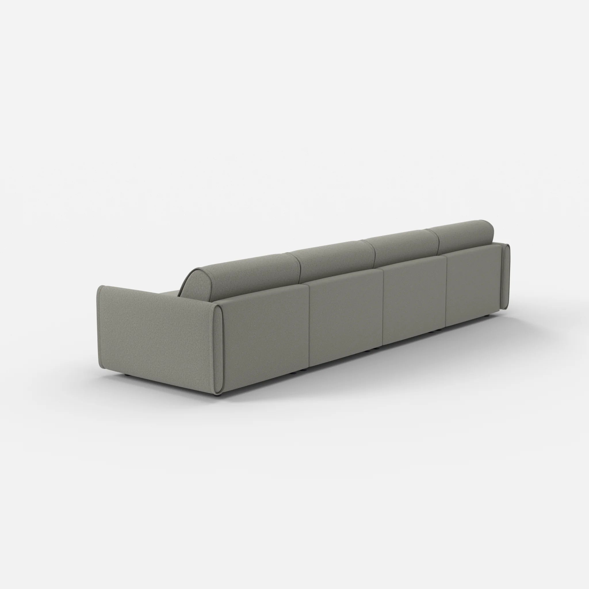 4 Sitzer Sofa Belleform mit schmaler Armlehne 2 dama0003 in Mittelgrau von hinten