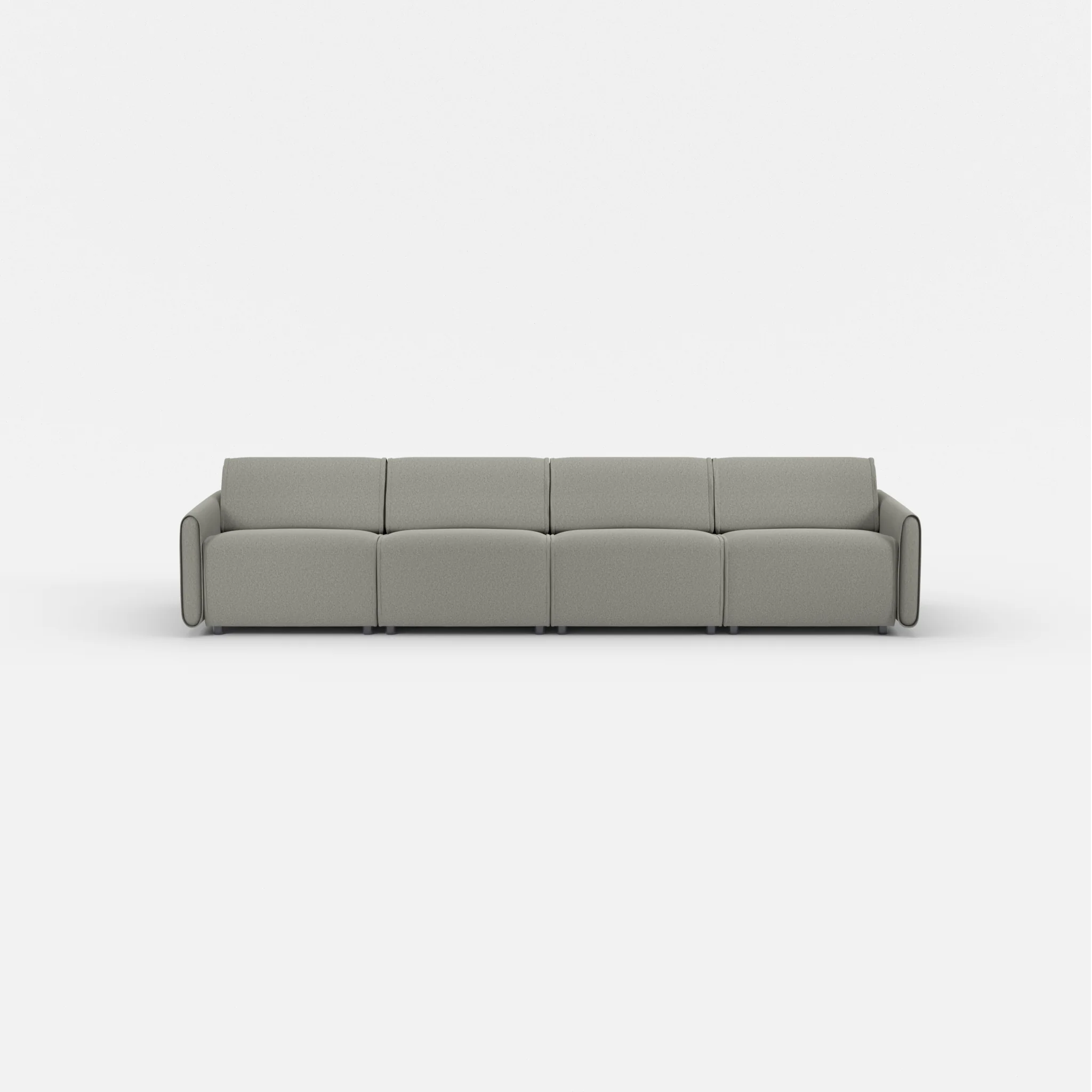 4 Sitzer Sofa Belleform mit schmaler Armlehne 2 dama0003 in Mittelgrau von vorne