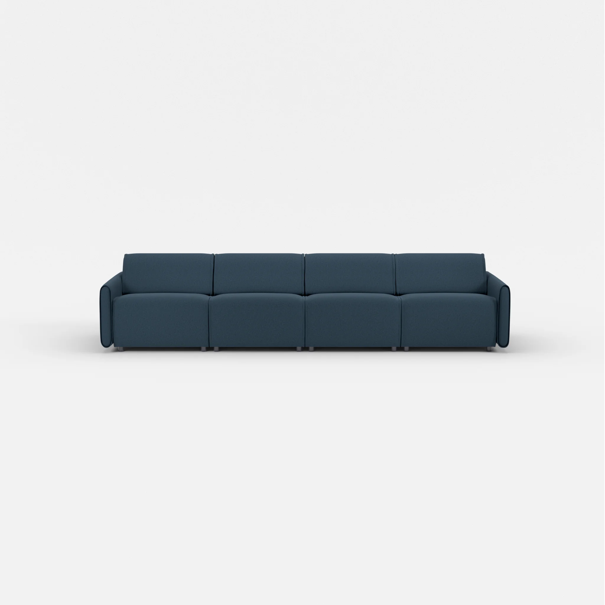 4 Sitzer Sofa Belleform mit schmaler Armlehne 2 dama0014 in Dunkelblau von vorne