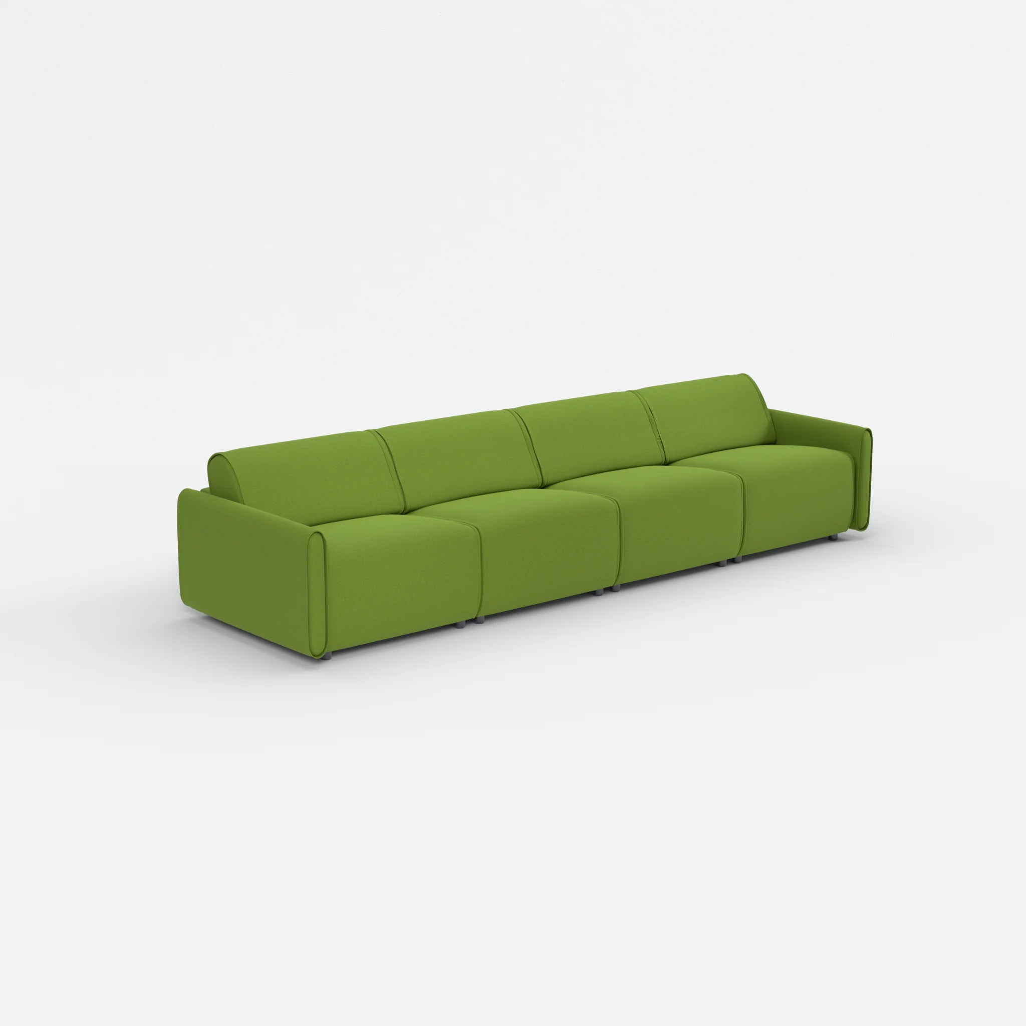 4 Sitzer Sofa Belleform mit schmaler Armlehne 2 dama0027 in Grün von der Seite