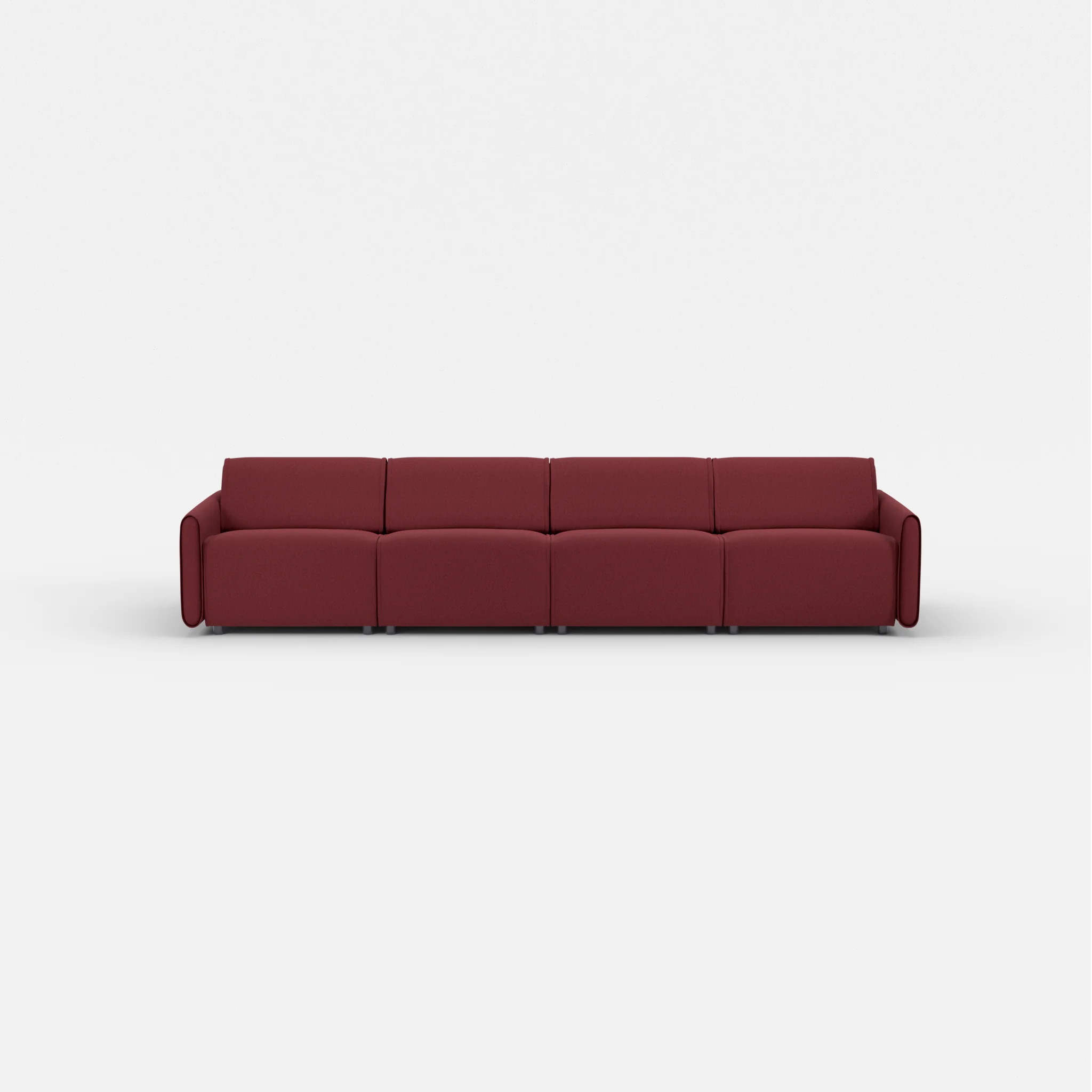 4 Sitzer Sofa Belleform mit schmaler Armlehne 2 dama0034 in Bordeaux von vorne