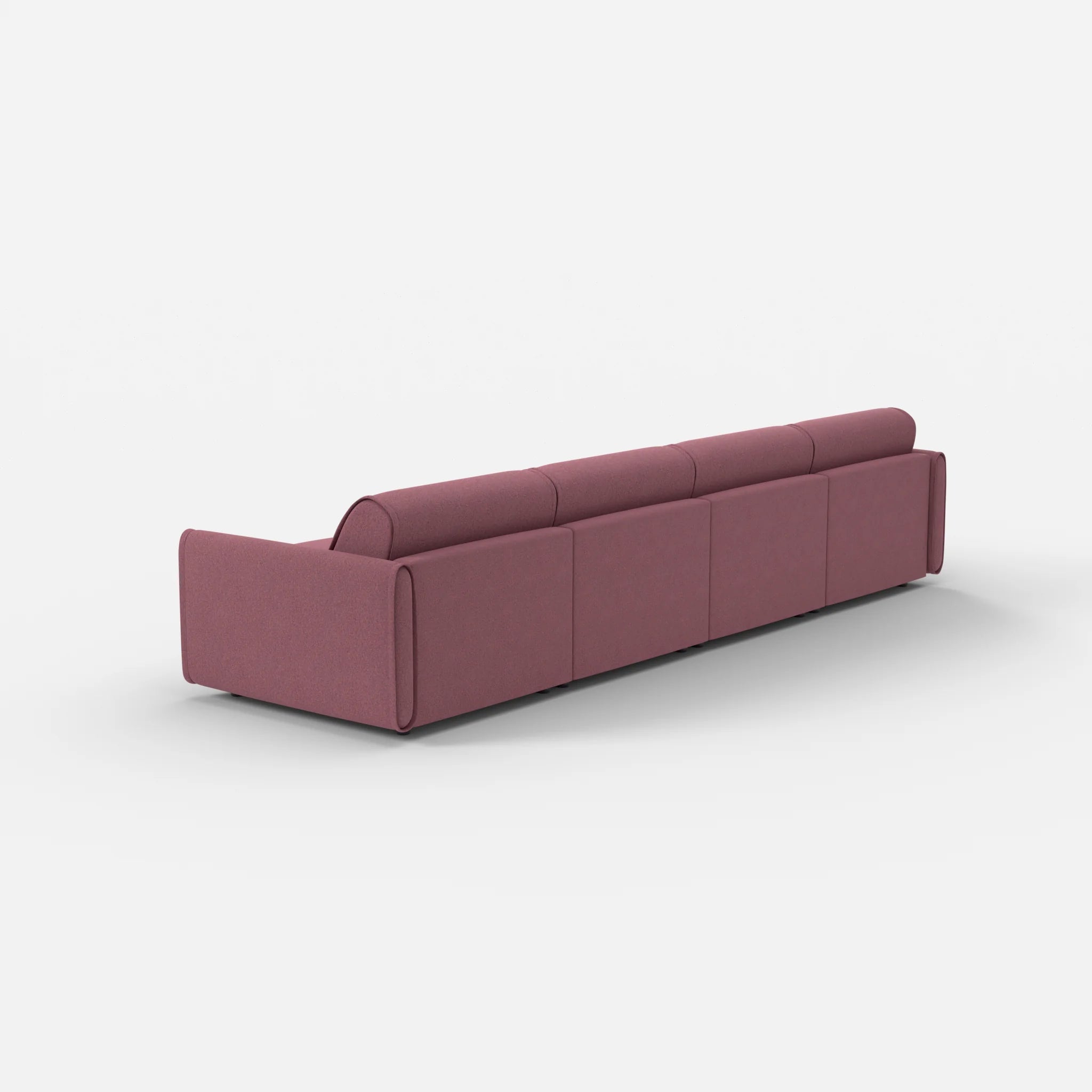 4 Sitzer Sofa Belleform mit schmaler Armlehne 2 dama0041 in Violett von hinten