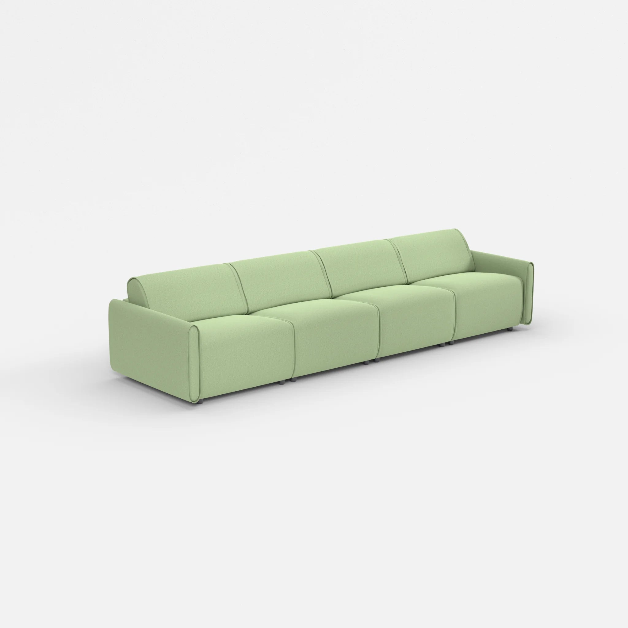 4 Sitzer Sofa Belleform mit schmaler Armlehne 2 dama0042 in Hellgrün von der Seite