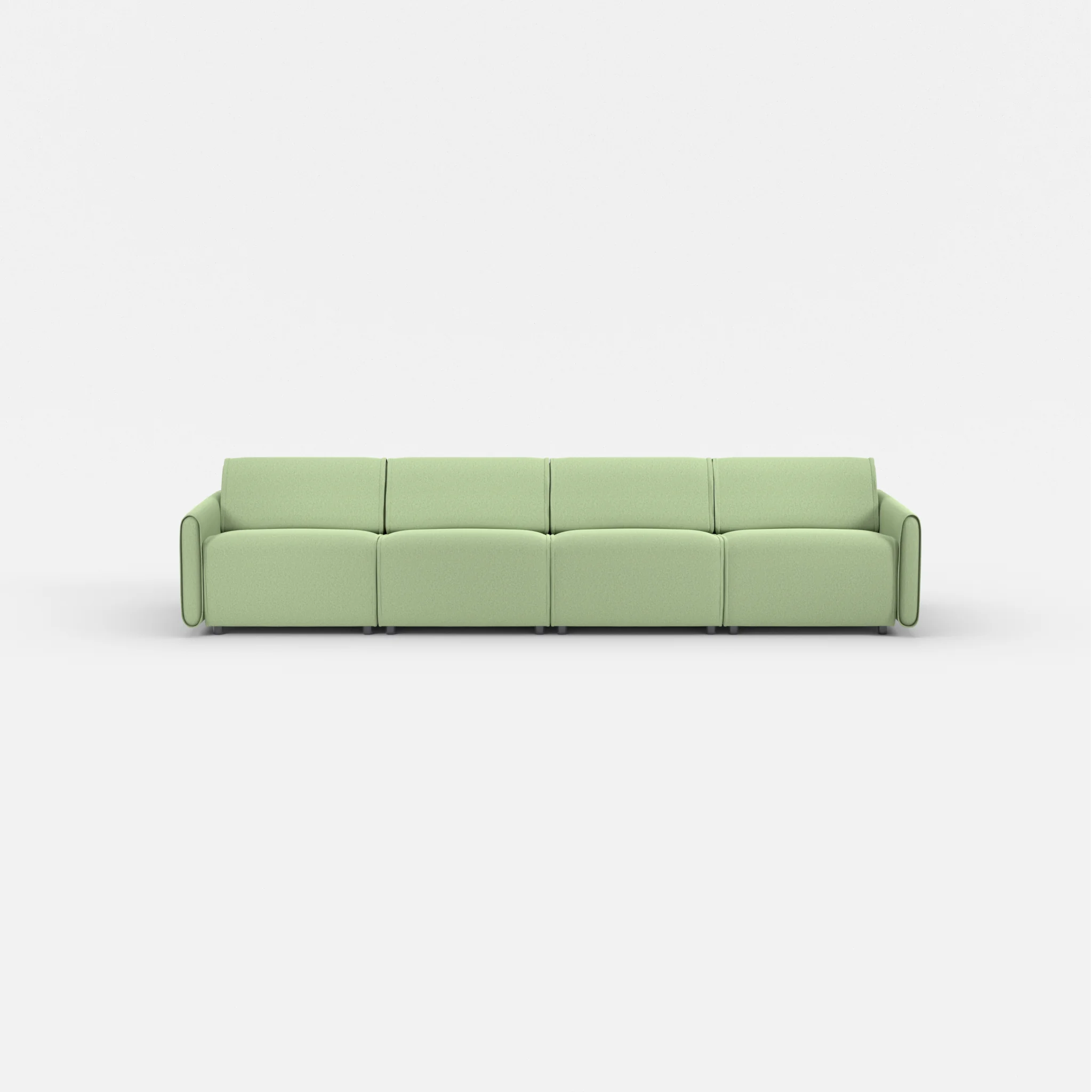 4 Sitzer Sofa Belleform mit schmaler Armlehne 2 dama0042 in Hellgrün von vorne
