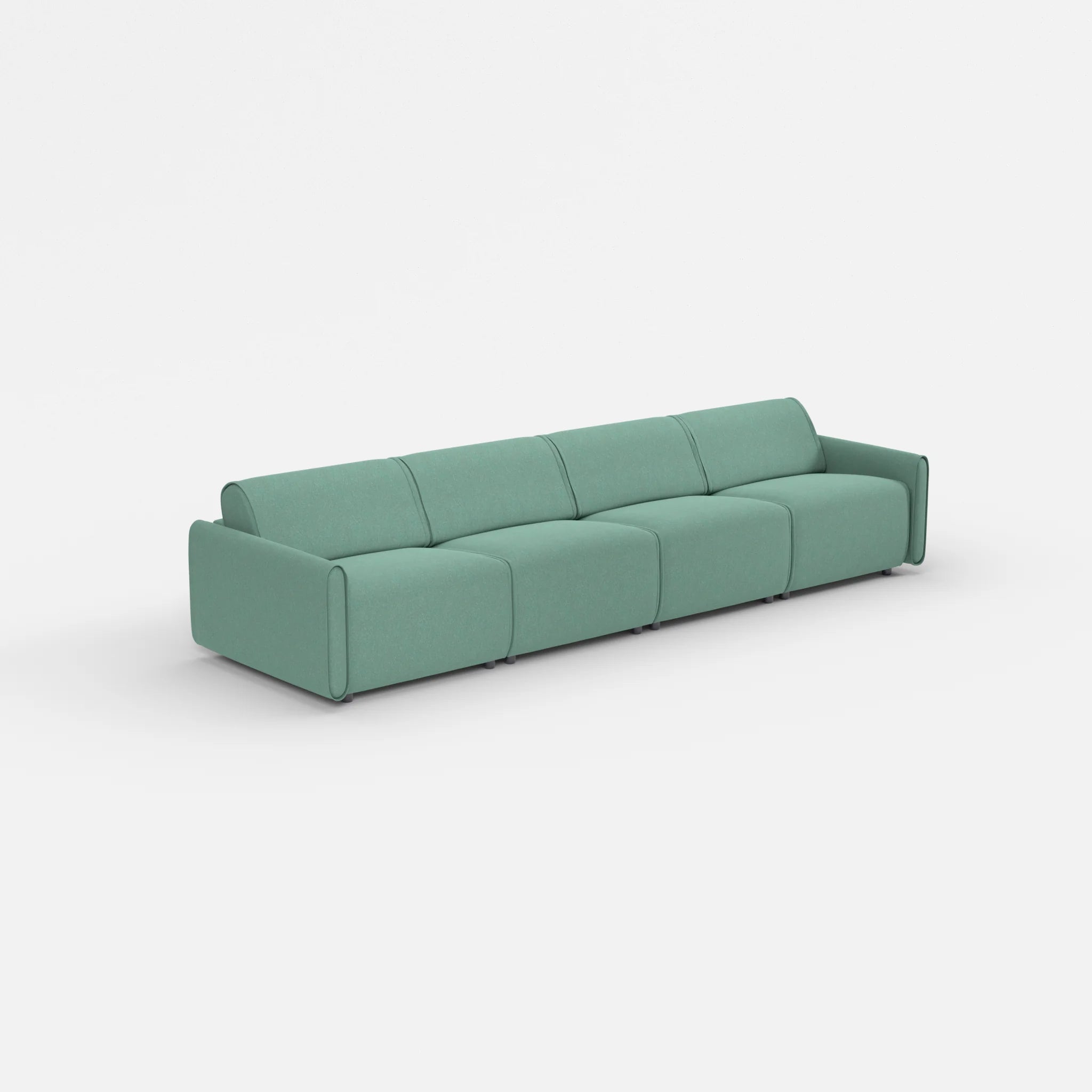 4 Sitzer Sofa Belleform mit schmaler Armlehne 2 dama0045 in Türkis von der Seite