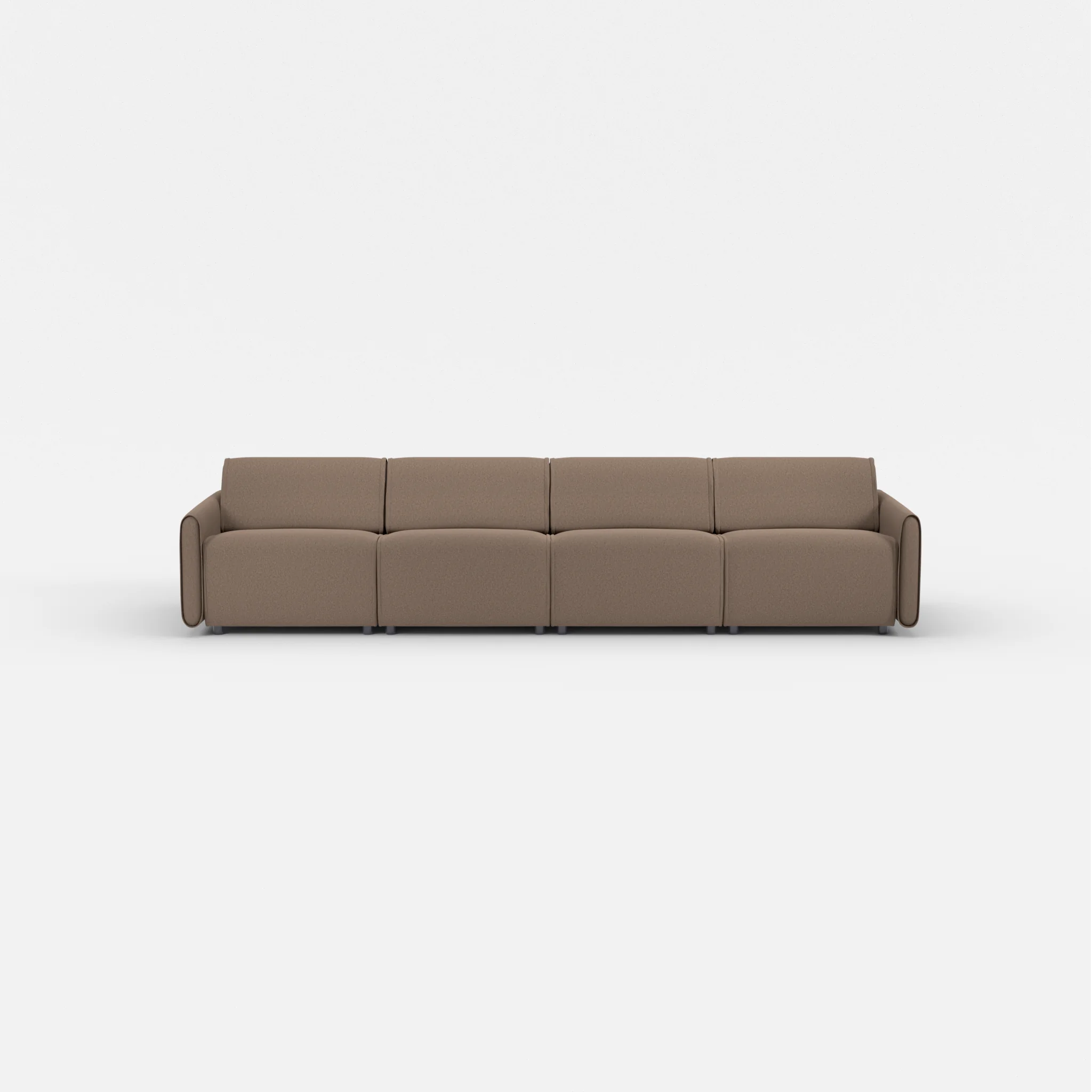 4 Sitzer Sofa Belleform mit schmaler Armlehne 2 dama0051 in Braun von vorne