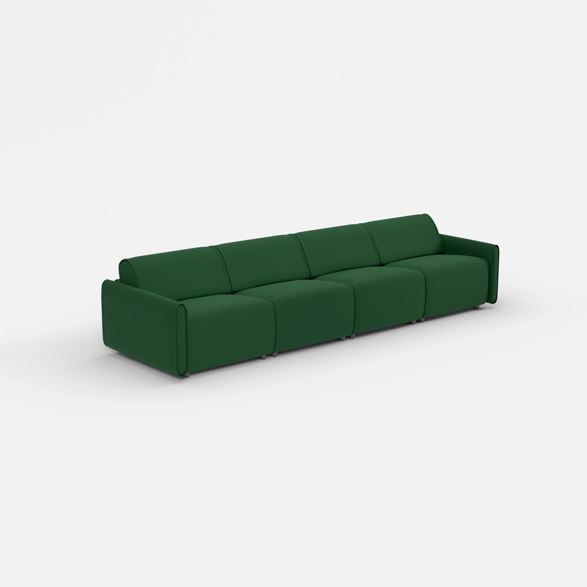 4 Sitzer Sofa Belleform mit schmaler Armlehne 2 dama0052 in Dunkelgrün von der Seite