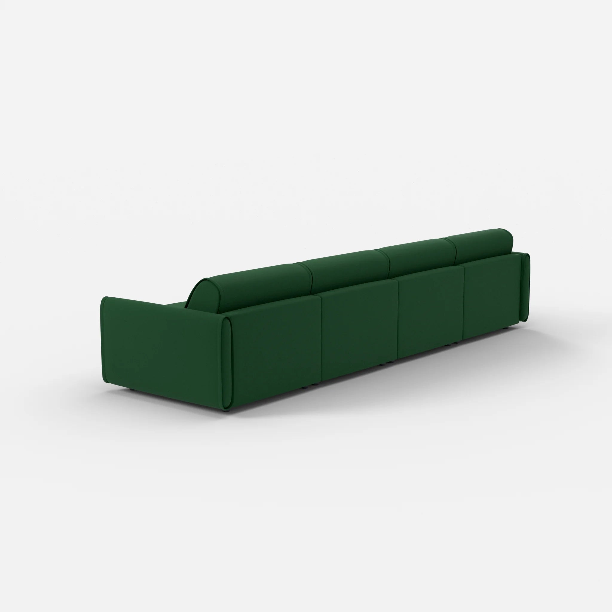 4 Sitzer Sofa Belleform mit schmaler Armlehne 2 dama0052 in Dunkelgrün von hinten