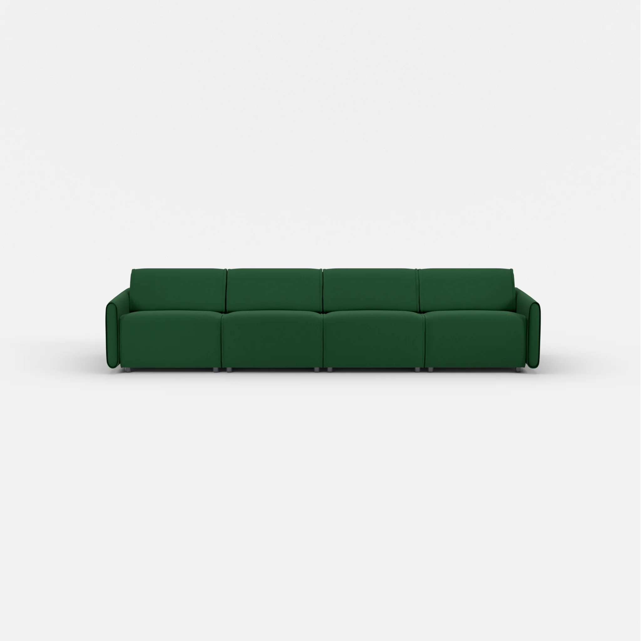 4 Sitzer Sofa Belleform mit schmaler Armlehne 2 dama0052 in Dunkelgrün von vorne