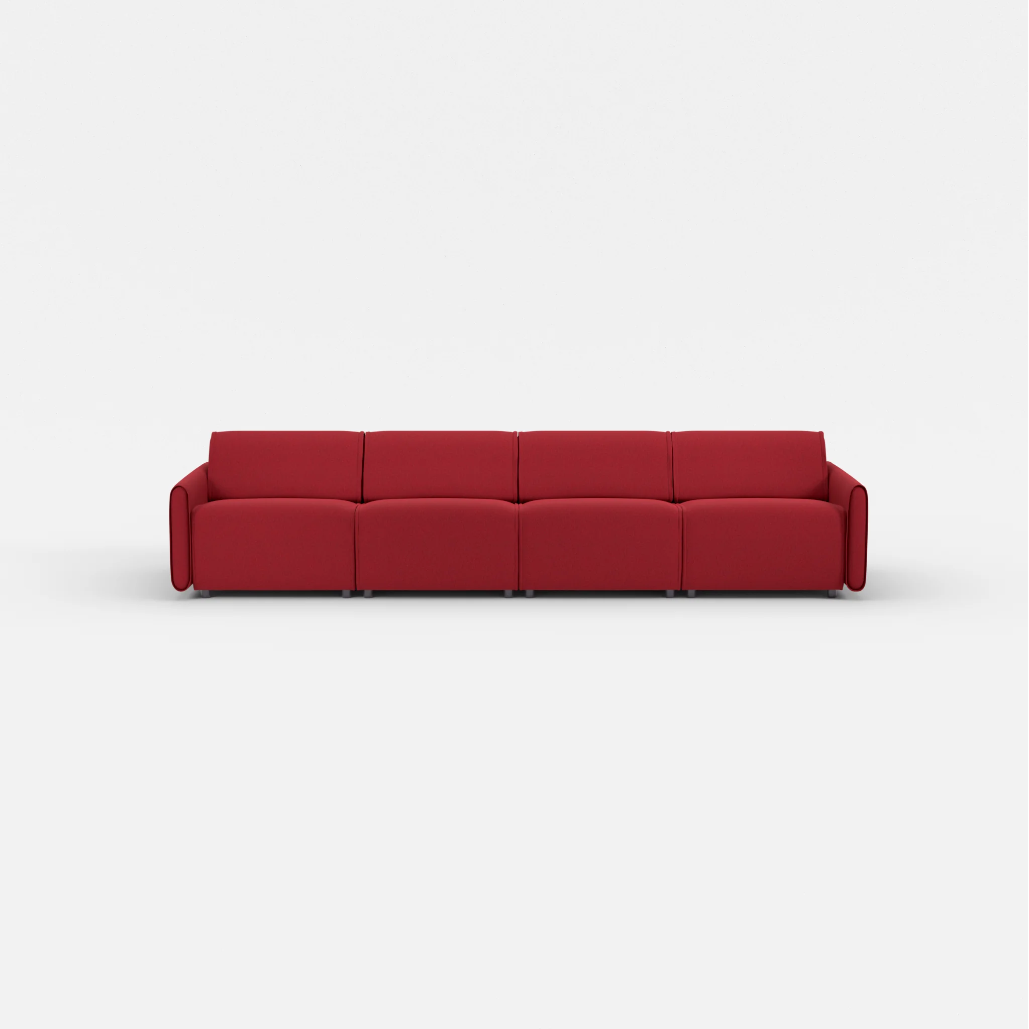 4 Sitzer Sofa Belleform mit schmaler Armlehne 2 dama0053 in Rot von vorne