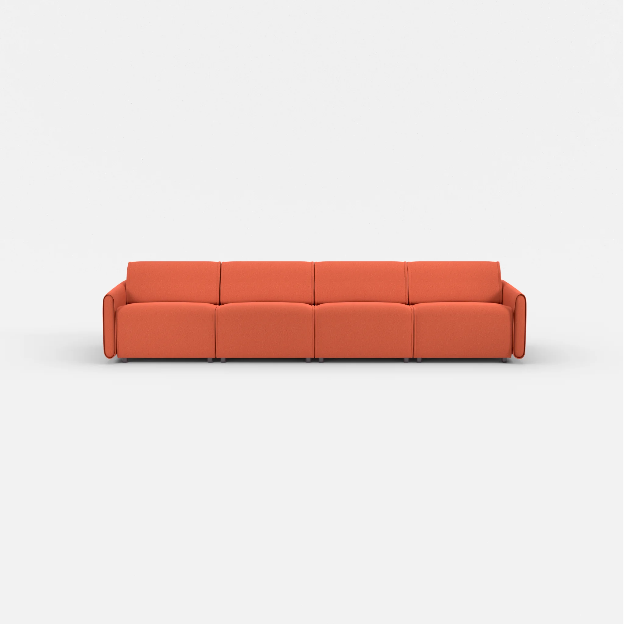4 Sitzer Sofa Belleform mit schmaler Armlehne 2 dama0062 in Orange von vorne