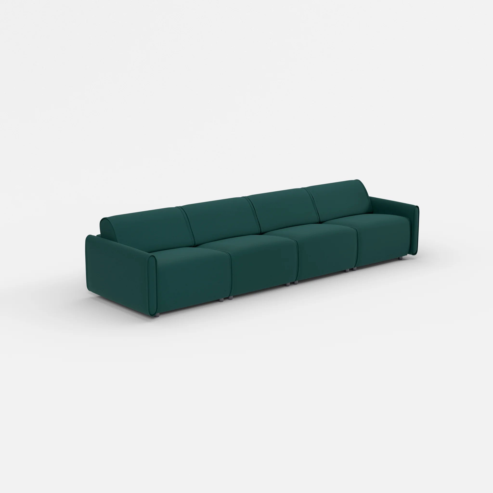 4 Sitzer Sofa Belleform mit schmaler Armlehne 2 dama0073 in Petrol von der Seite