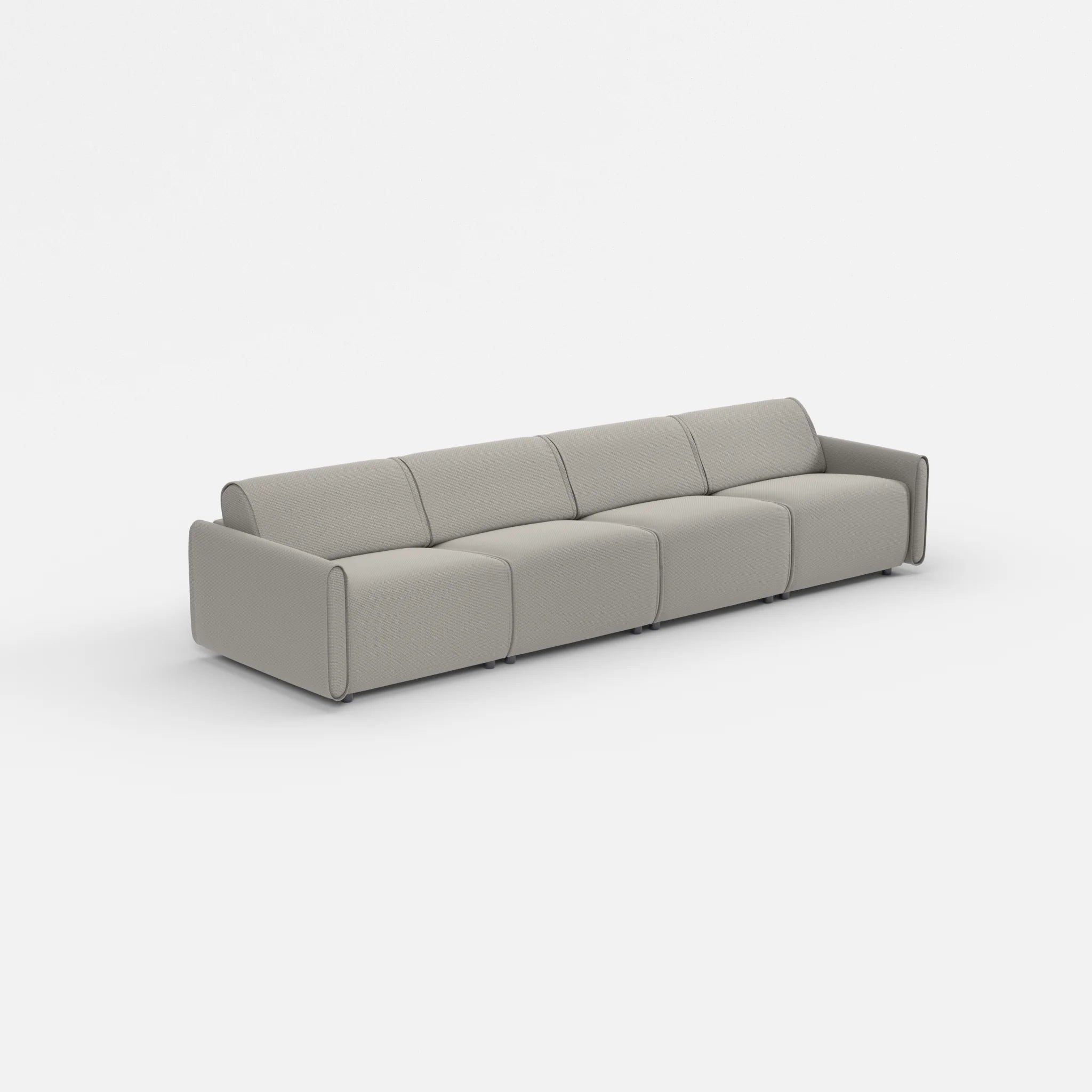 4 Sitzer Sofa Belleform mit schmaler Armlehne 2 nabucco1003 in Hellgrau von der Seite