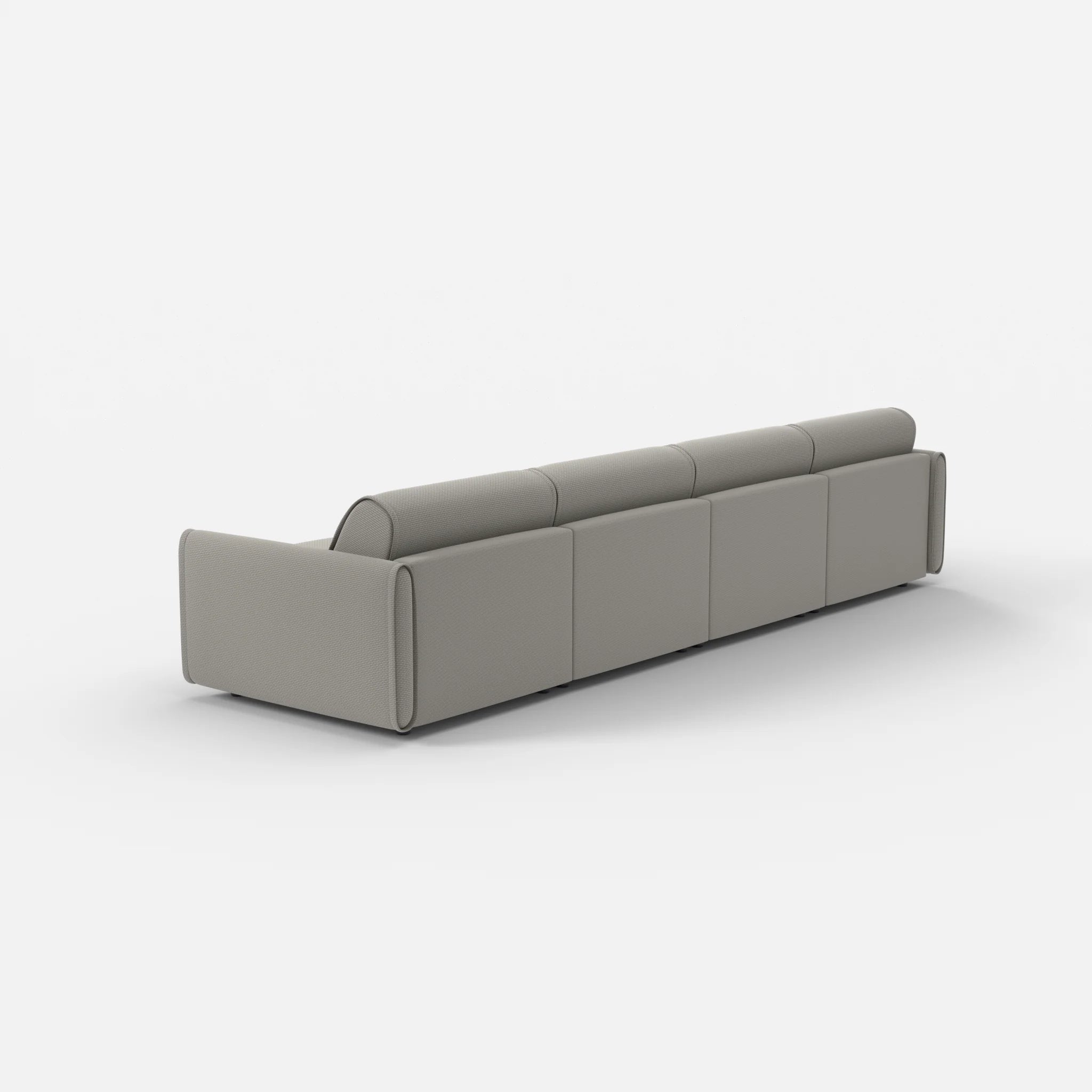 4 Sitzer Sofa Belleform mit schmaler Armlehne 2 nabucco1003 in Hellgrau von hinten