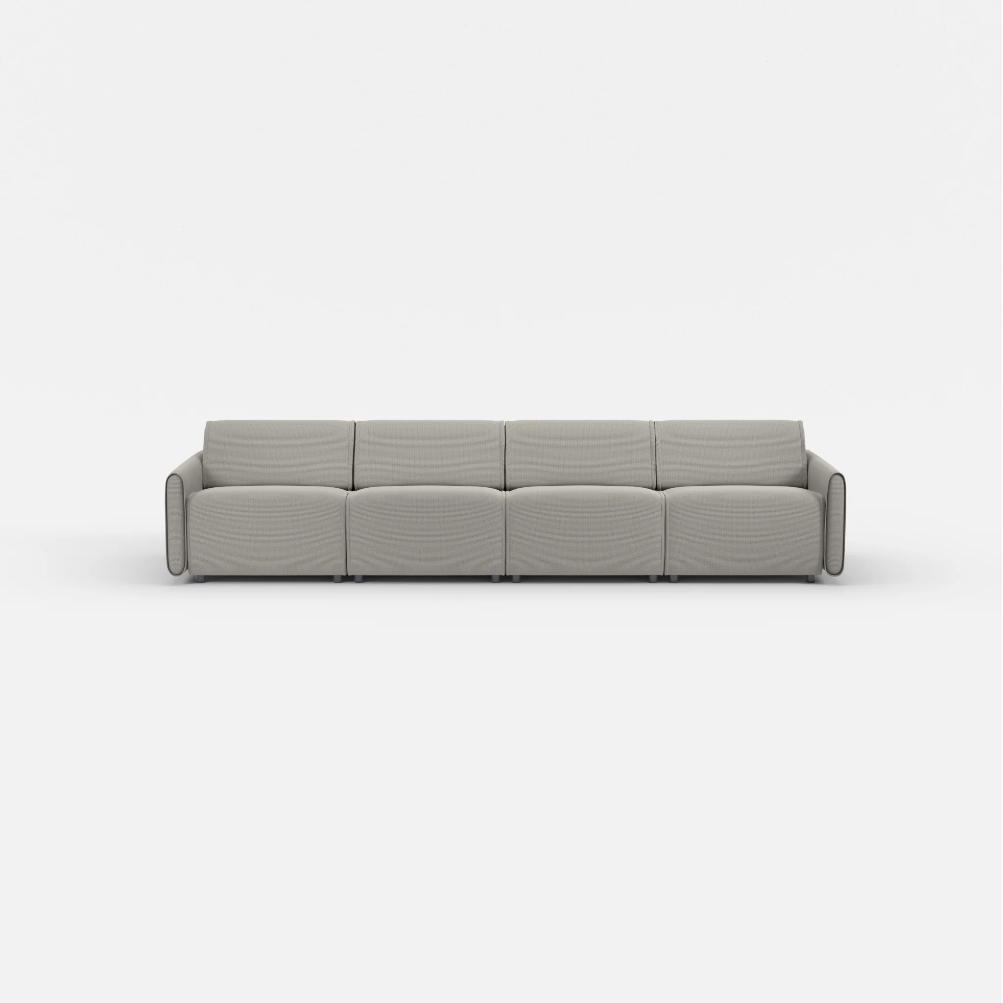 4 Sitzer Sofa Belleform mit schmaler Armlehne 2 nabucco1003 in Hellgrau von vorne