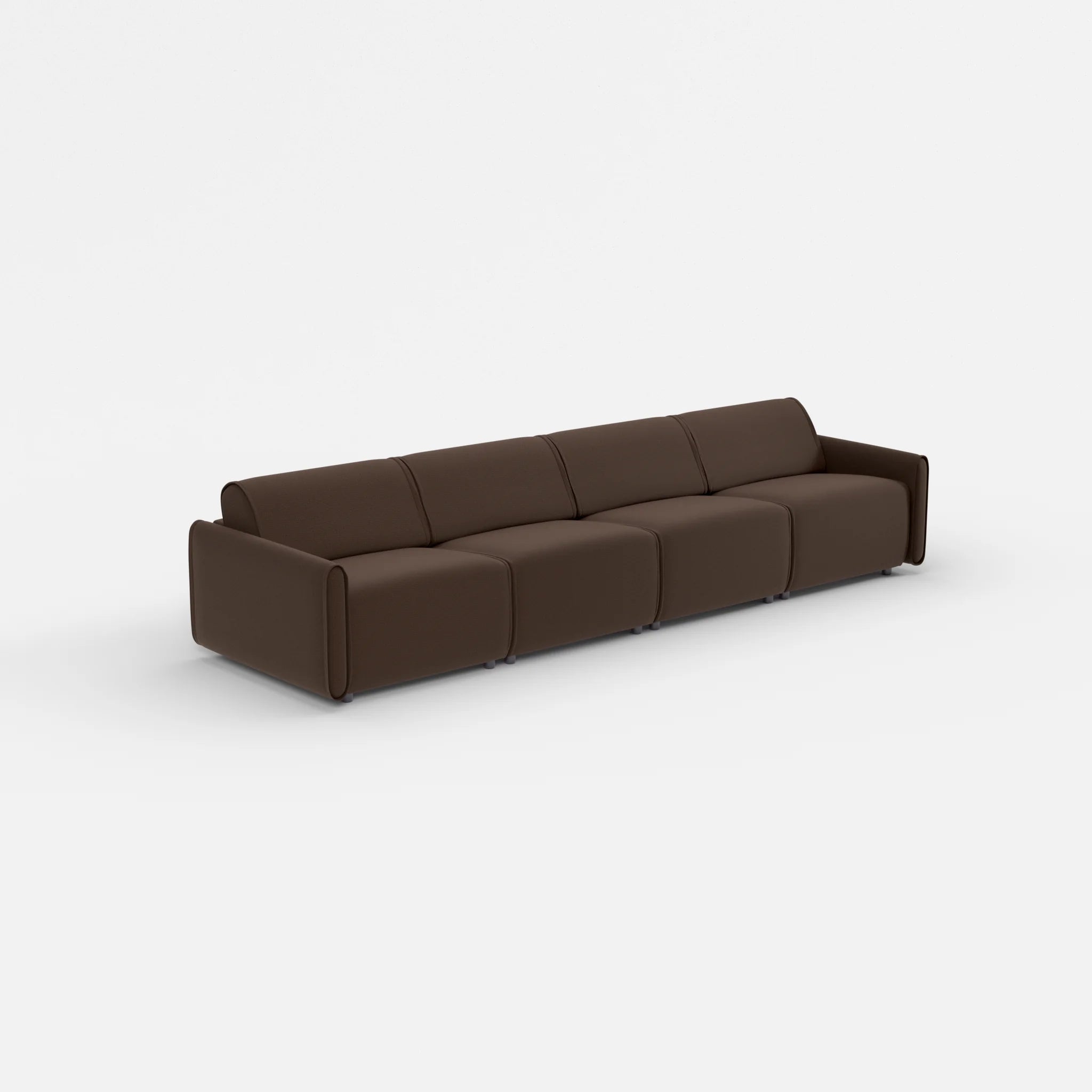 4 Sitzer Sofa Belleform mit schmaler Armlehne 2 nabucco2022 in Dunkelbraun von der Seite