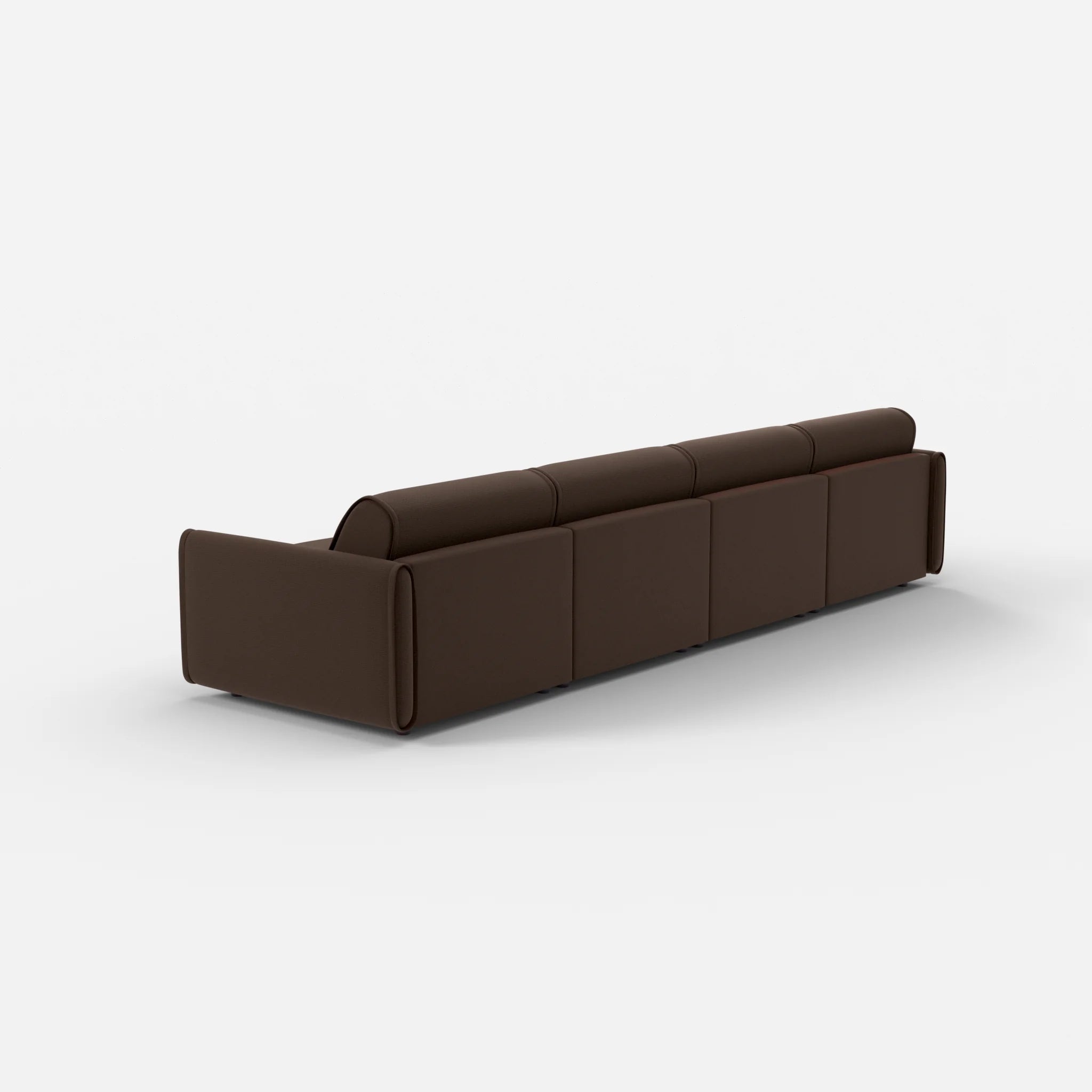 4 Sitzer Sofa Belleform mit schmaler Armlehne 2 nabucco2022 in Dunkelbraun von hinten