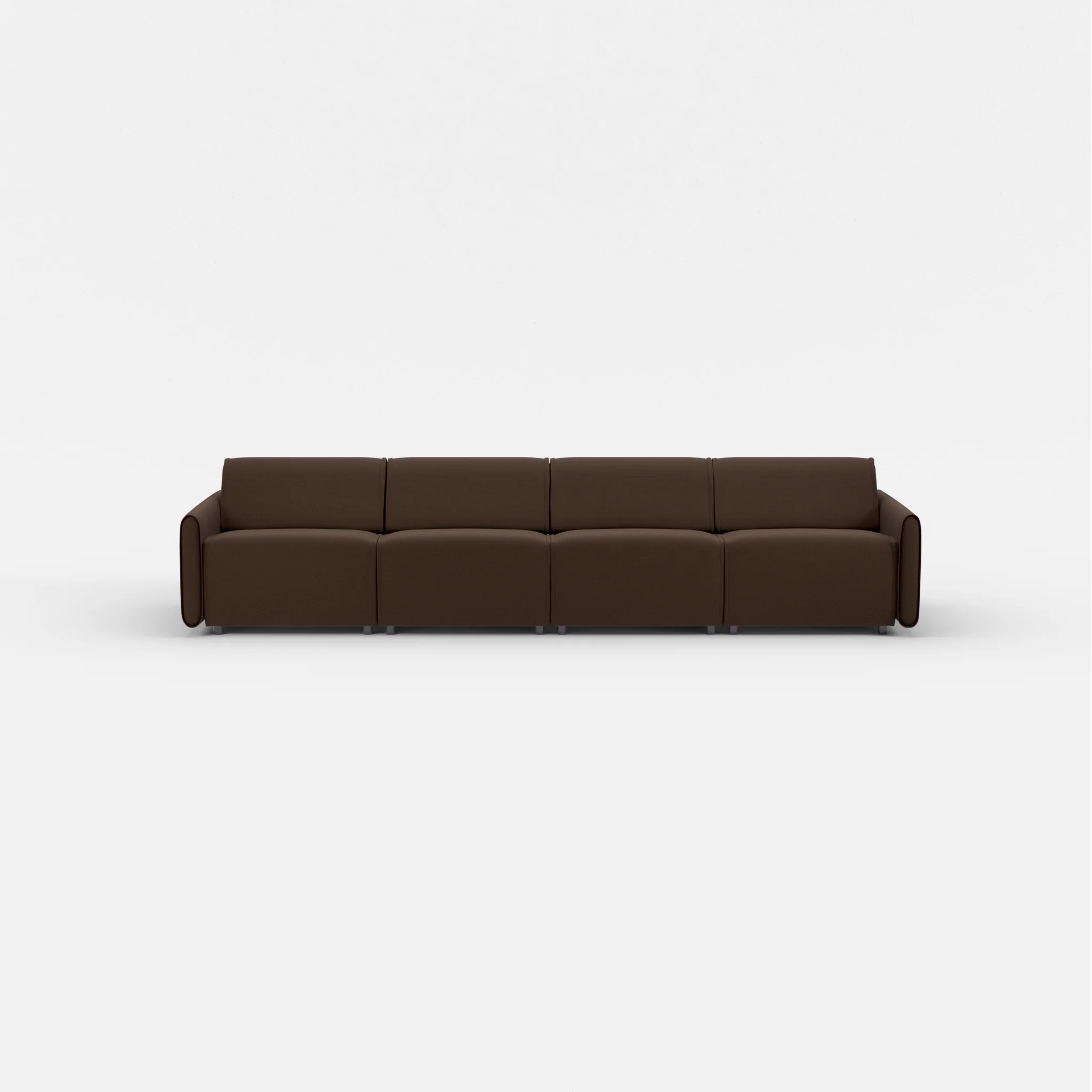4 Sitzer Sofa Belleform mit schmaler Armlehne 2 nabucco2022 in Dunkelbraun von vorne