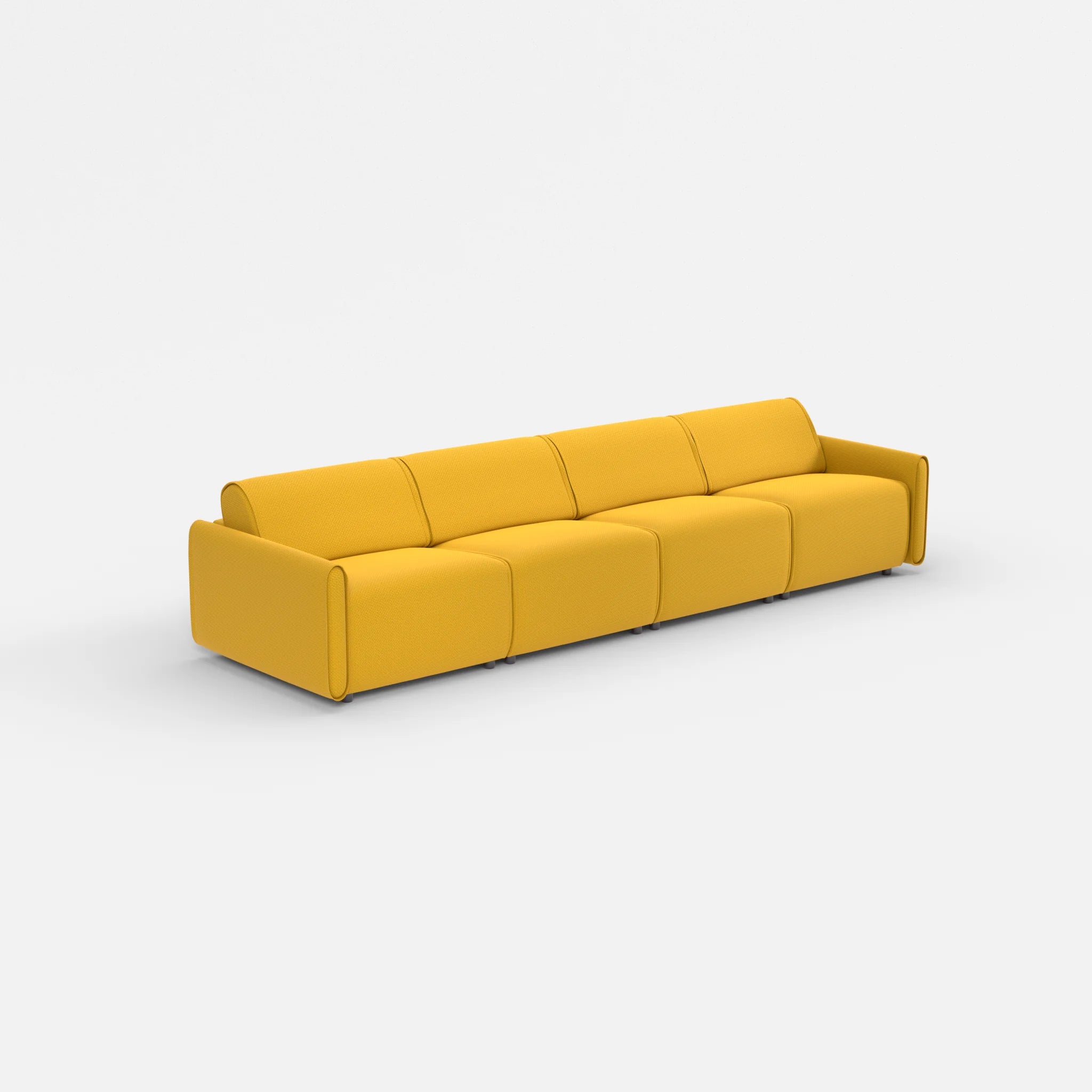 4 Sitzer Sofa Belleform mit schmaler Armlehne 2 nabucco3019 in Curry von der Seite