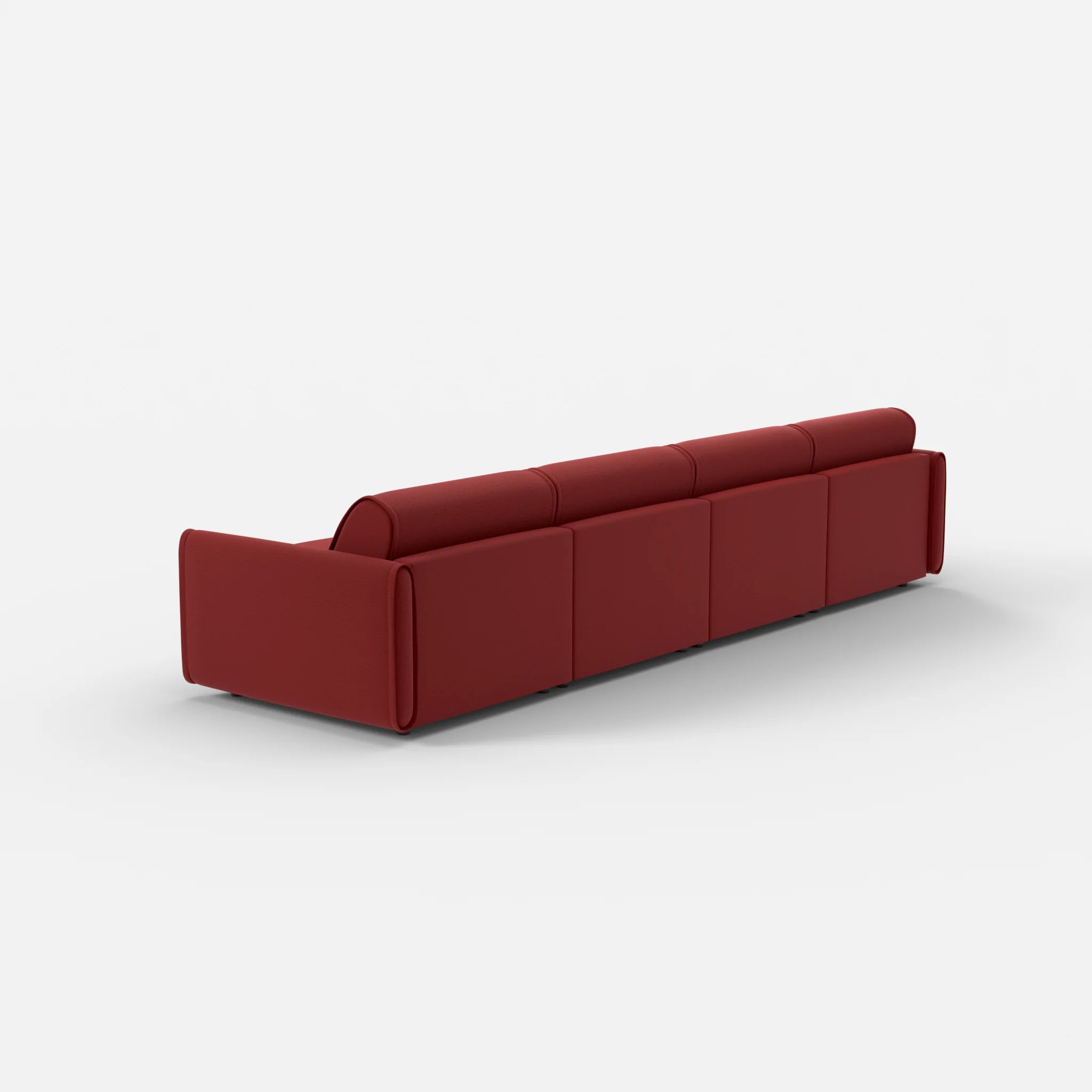4 Sitzer Sofa Belleform mit schmaler Armlehne 2 nabucco4021 in Rot von hinten
