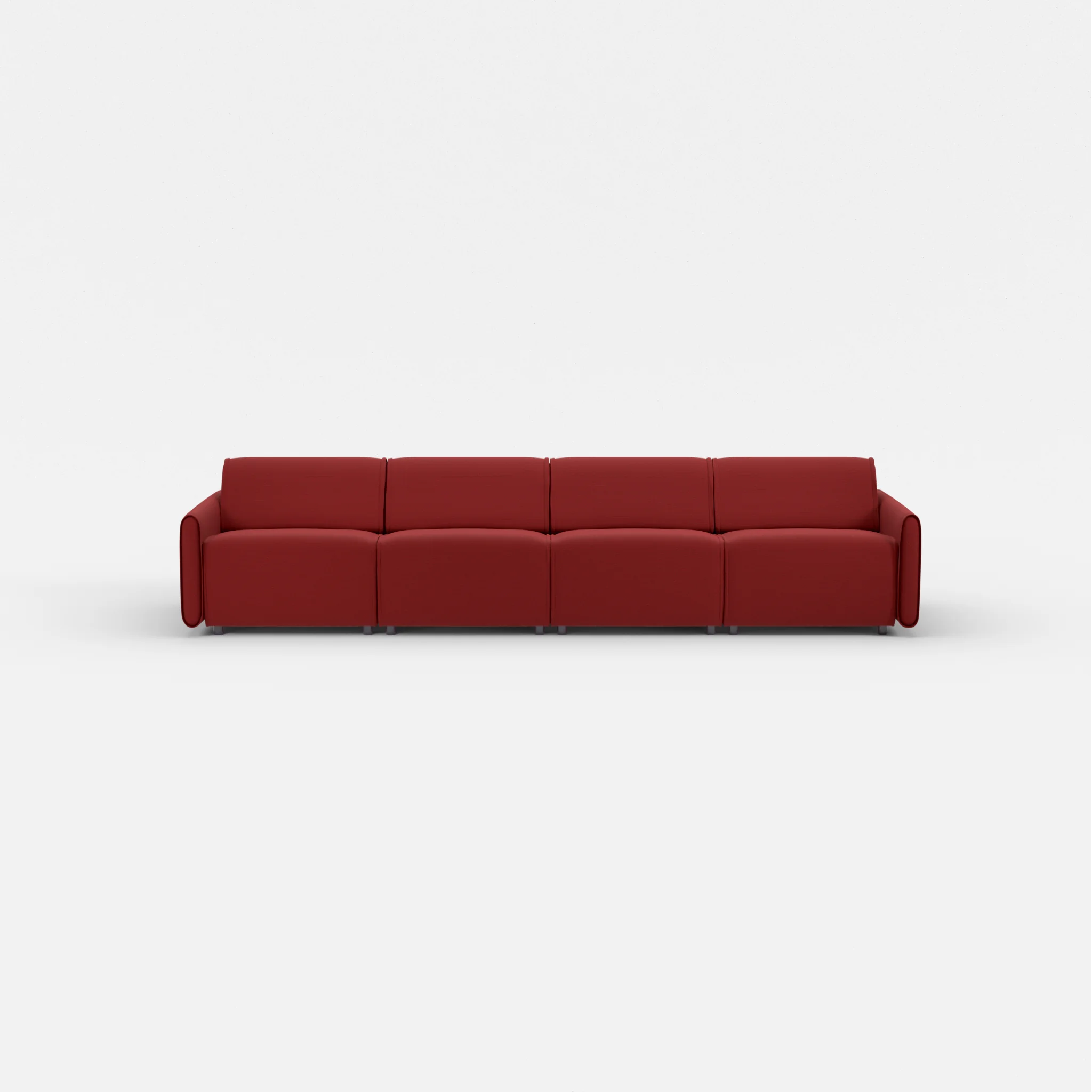 4 Sitzer Sofa Belleform mit schmaler Armlehne 2 nabucco4021 in Rot von vorne