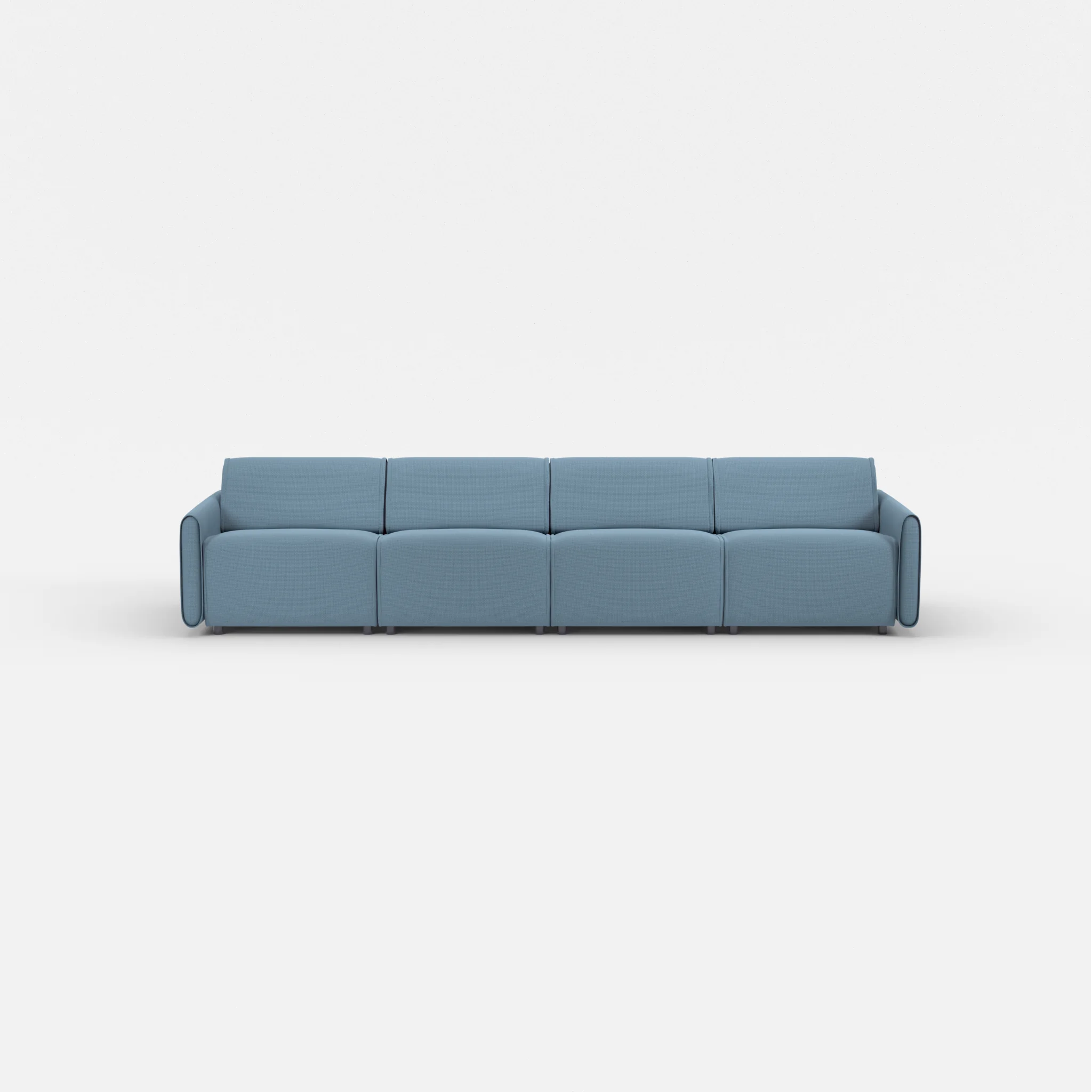 4 Sitzer Sofa Belleform mit schmaler Armlehne 2 nabucco6043 in Blau von vorne