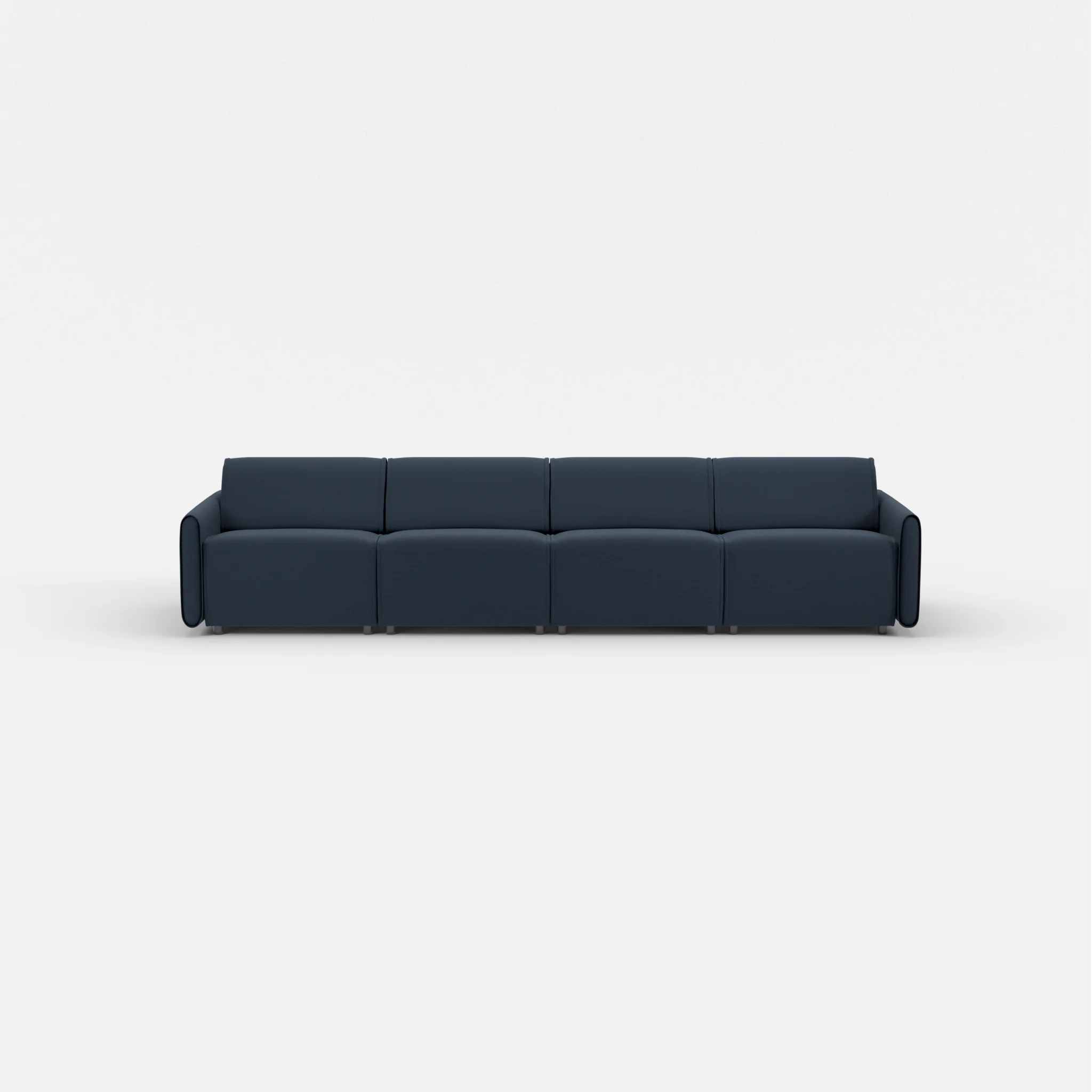 4 Sitzer Sofa Belleform mit schmaler Armlehne 2 nabucco6098 in Dunkelblau von vorne
