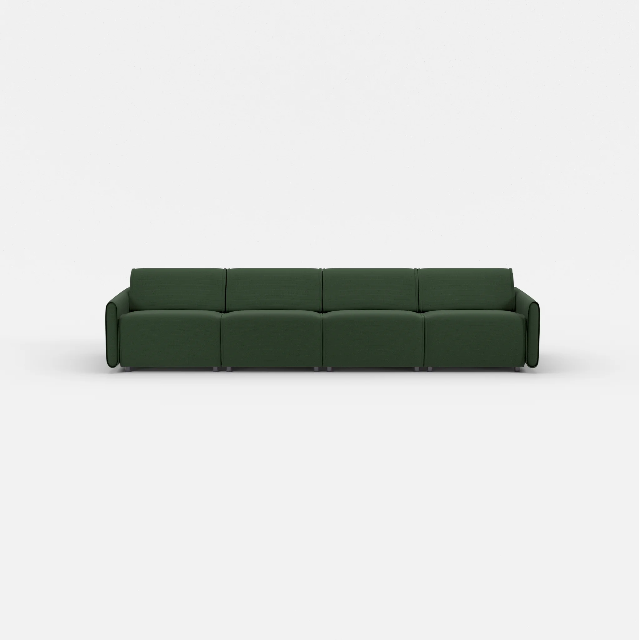 4 Sitzer Sofa Belleform mit schmaler Armlehne 2 nabucco7029 in Dunkelgrün von vorne