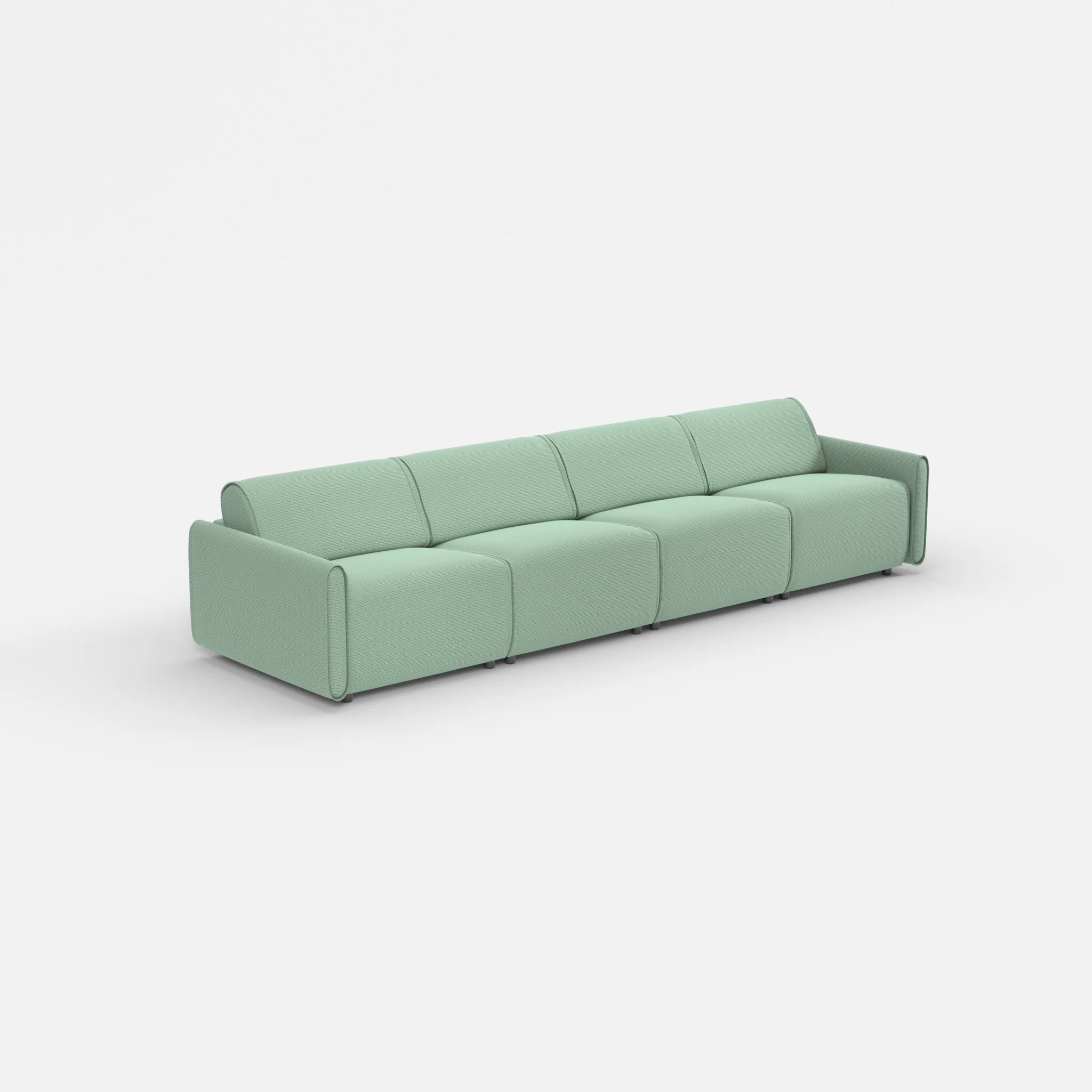 4 Sitzer Sofa Belleform mit schmaler Armlehne 2 nabucco7030 in Türkis von der Seite