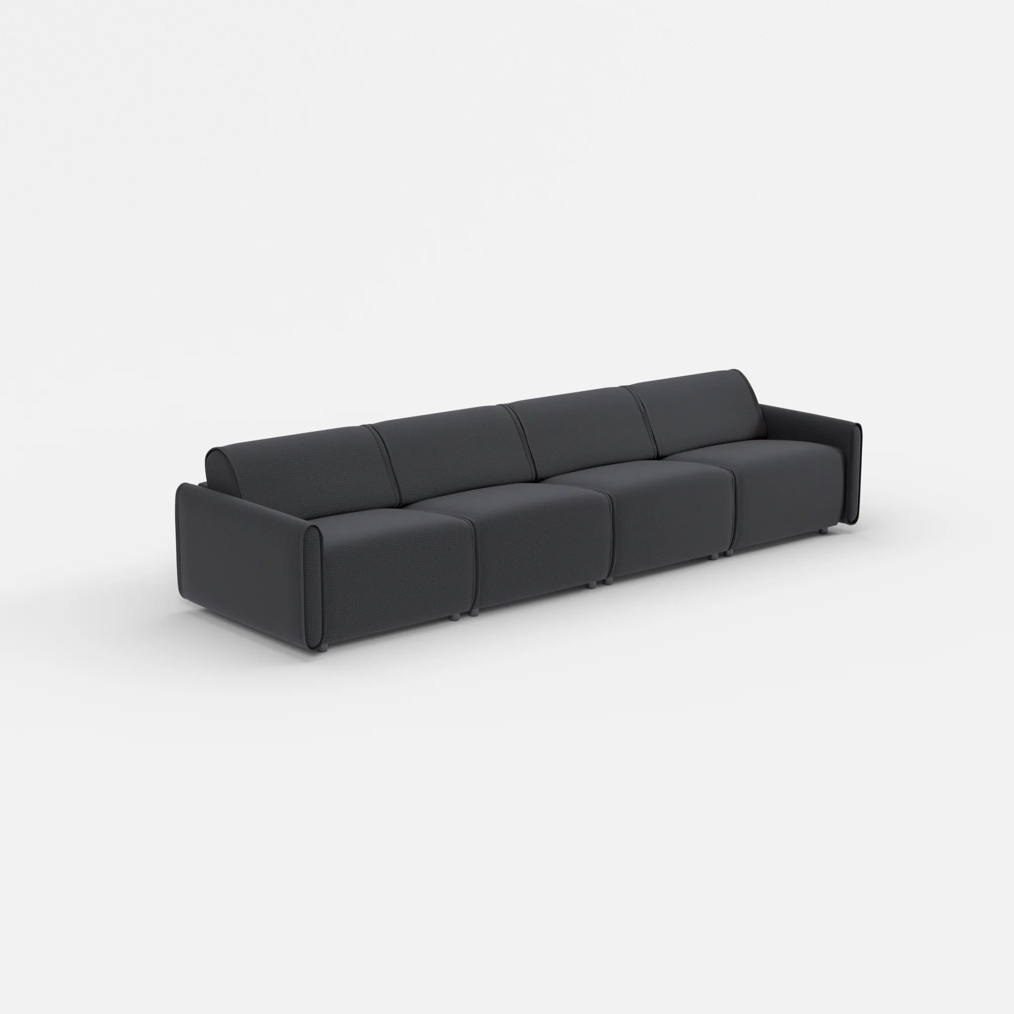 4 Sitzer Sofa Belleform mit schmaler Armlehne 2 nabucco8019 in Anthrazit von der Seite