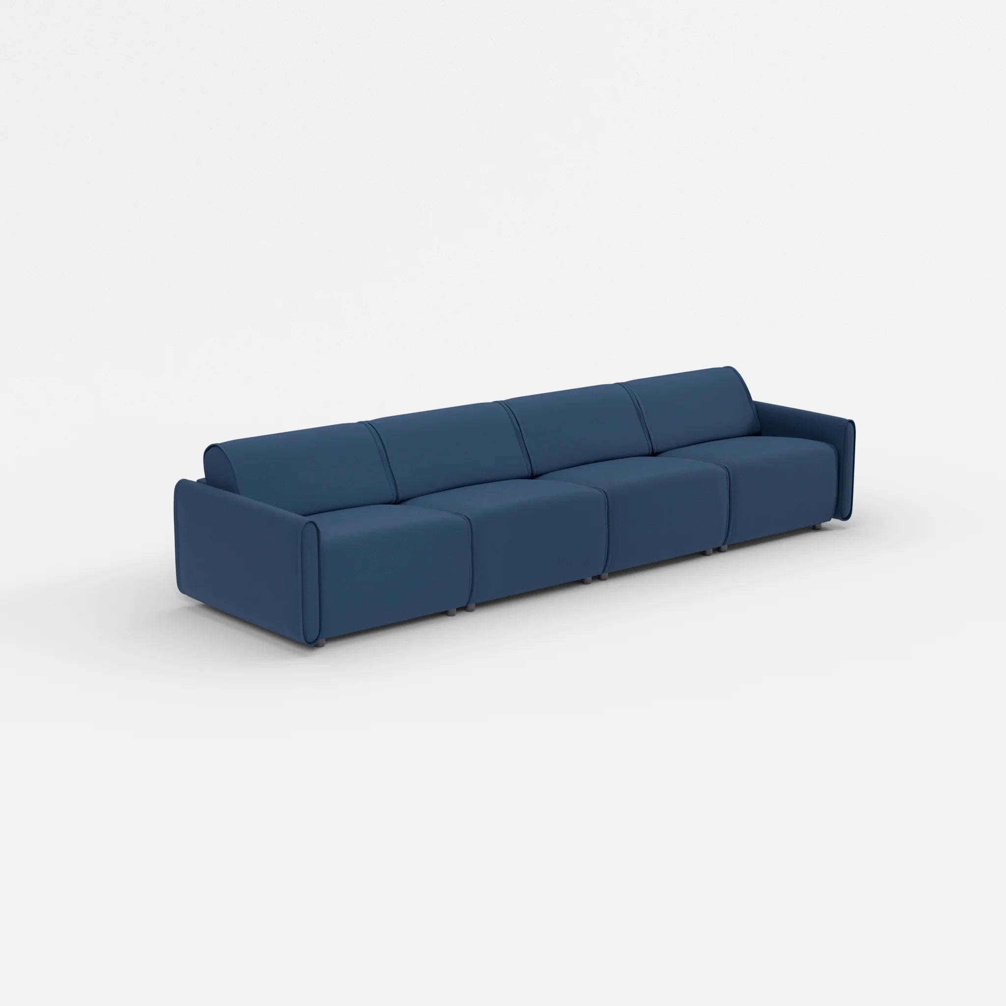 4 Sitzer Sofa Belleform mit schmaler Armlehne 2 novumamur in Navy von der Seite