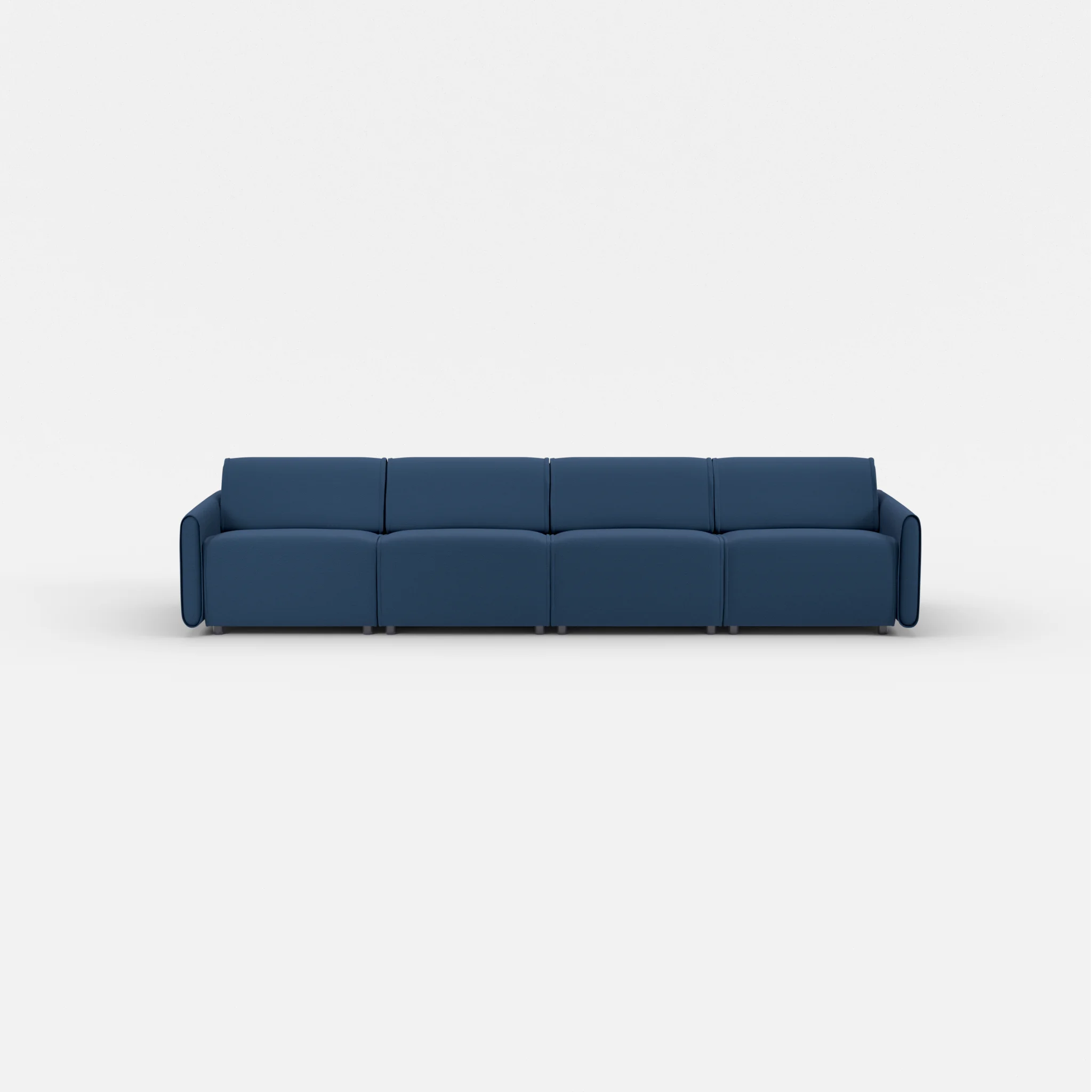4 Sitzer Sofa Belleform mit schmaler Armlehne 2 novumamur in Navy von vorne