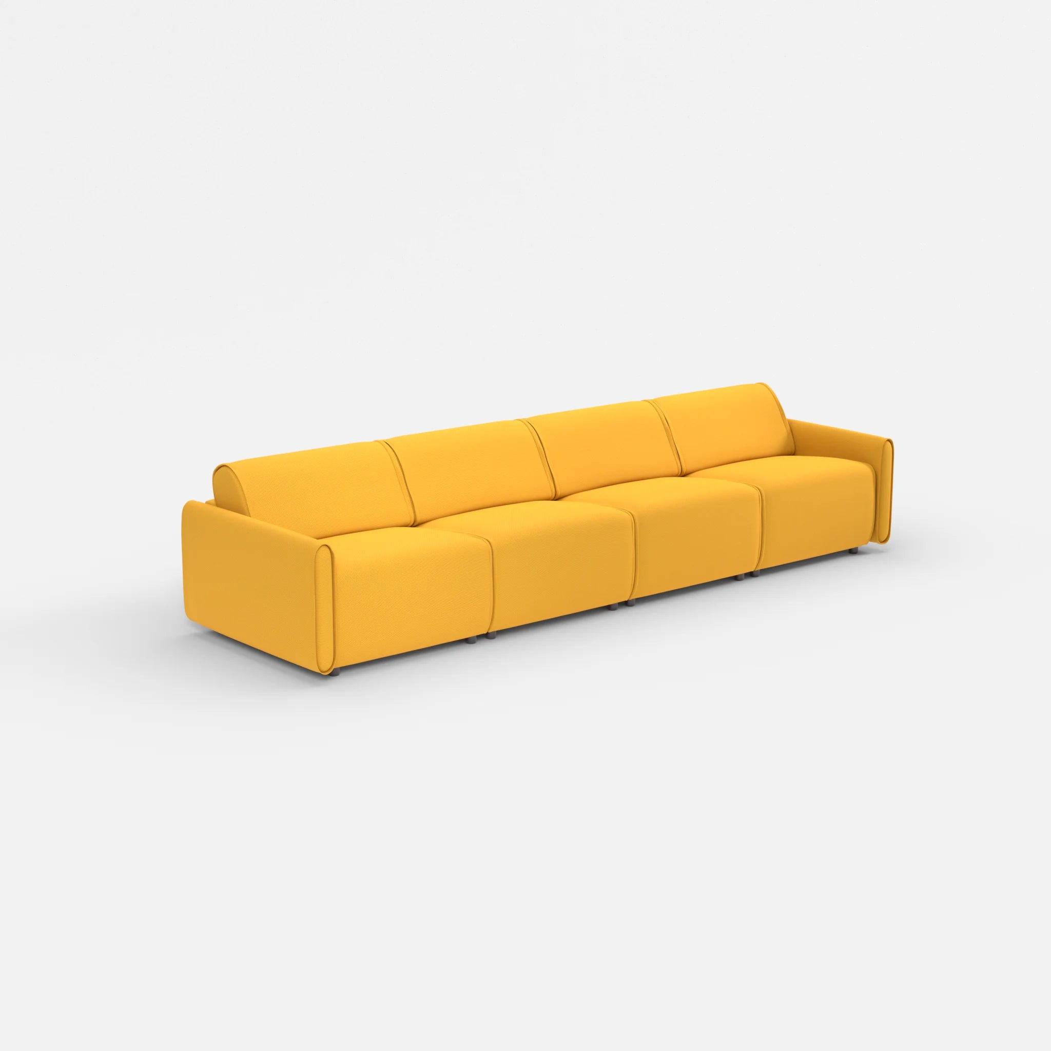 4 Sitzer Sofa Belleform mit schmaler Armlehne 2 novumcurry in Curry von der Seite