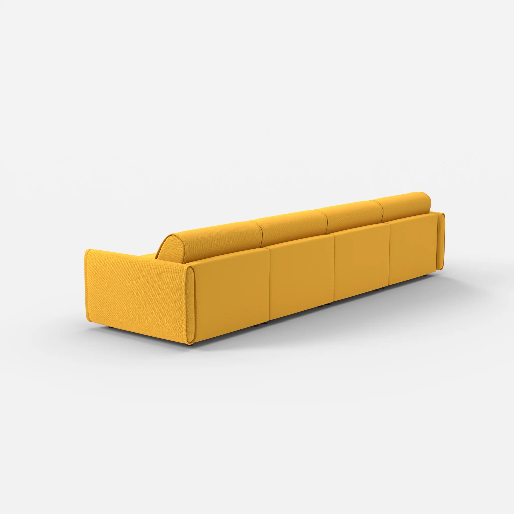 4 Sitzer Sofa Belleform mit schmaler Armlehne 2 novumcurry in Curry von hinten