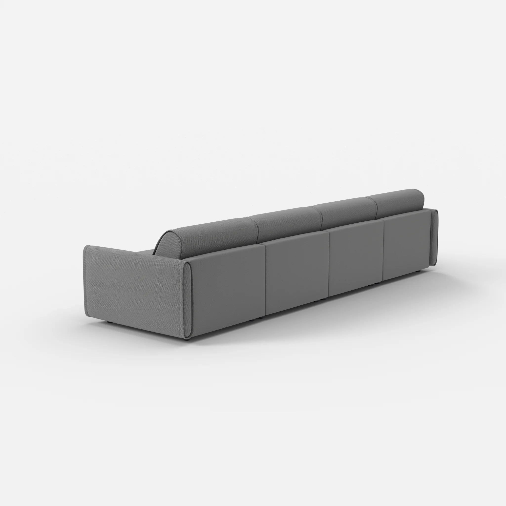 4 Sitzer Sofa Belleform mit schmaler Armlehne 2 novumkies in Mittelgrau von hinten