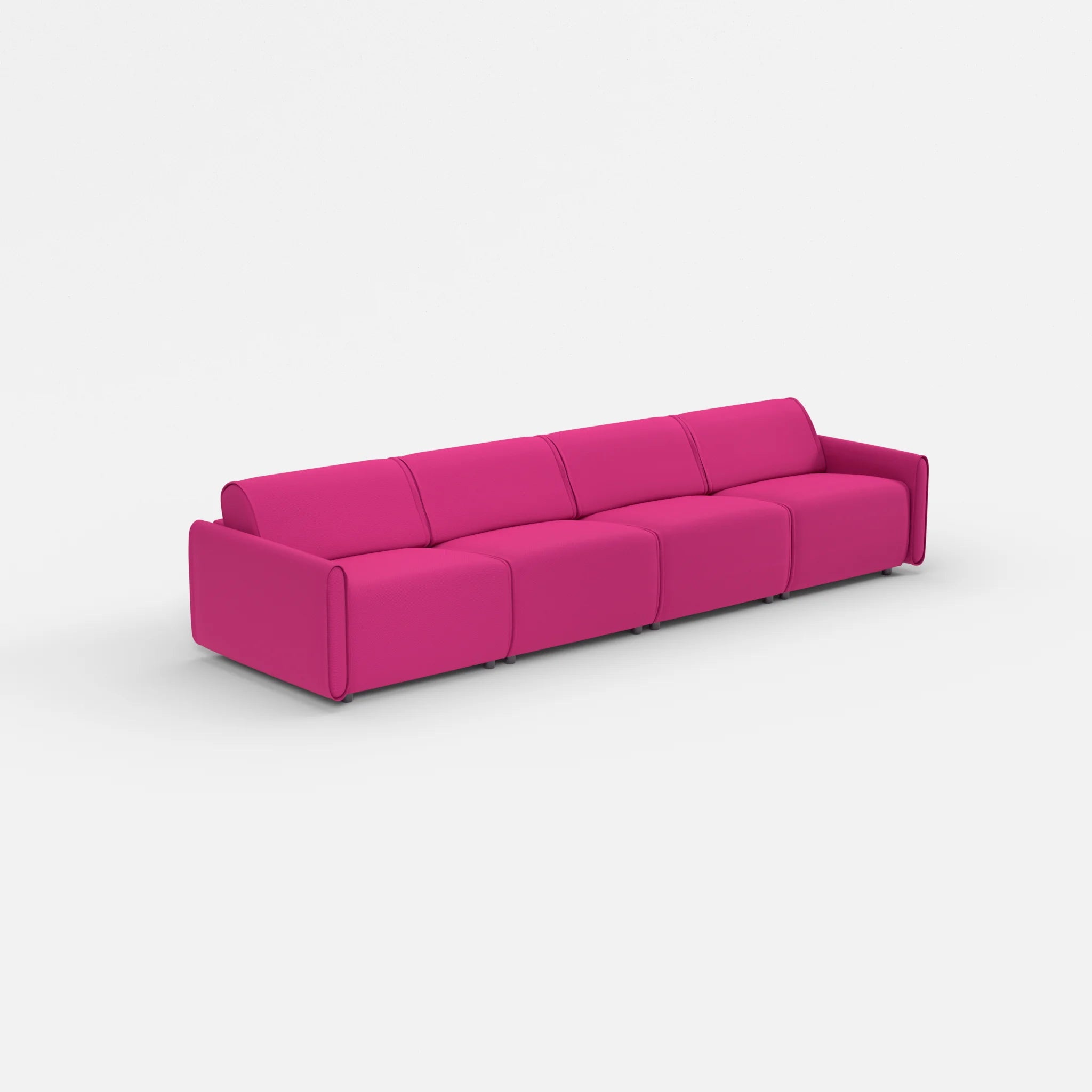 4 Sitzer Sofa Belleform mit schmaler Armlehne 2 novummagenta in Magenta von der Seite