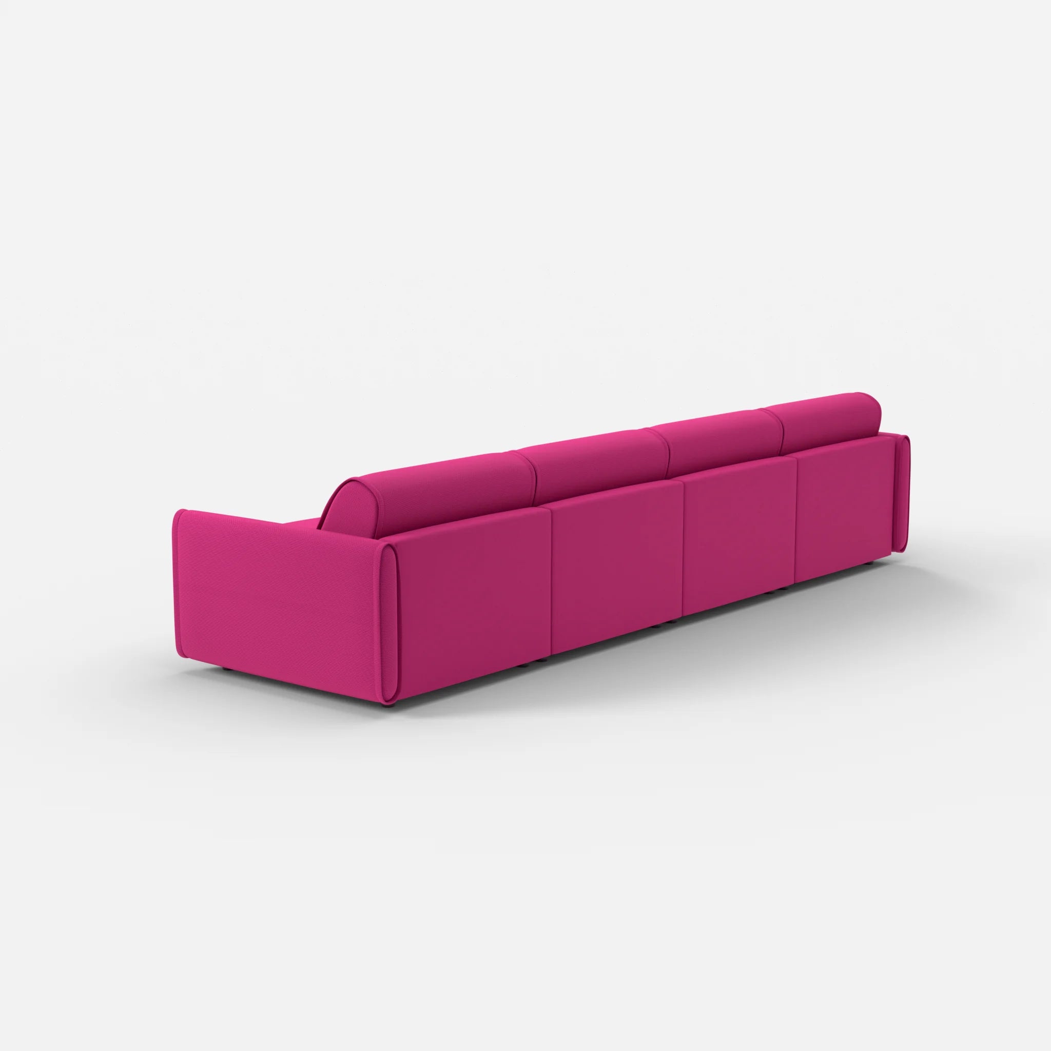 4 Sitzer Sofa Belleform mit schmaler Armlehne 2 novummagenta in Magenta von hinten