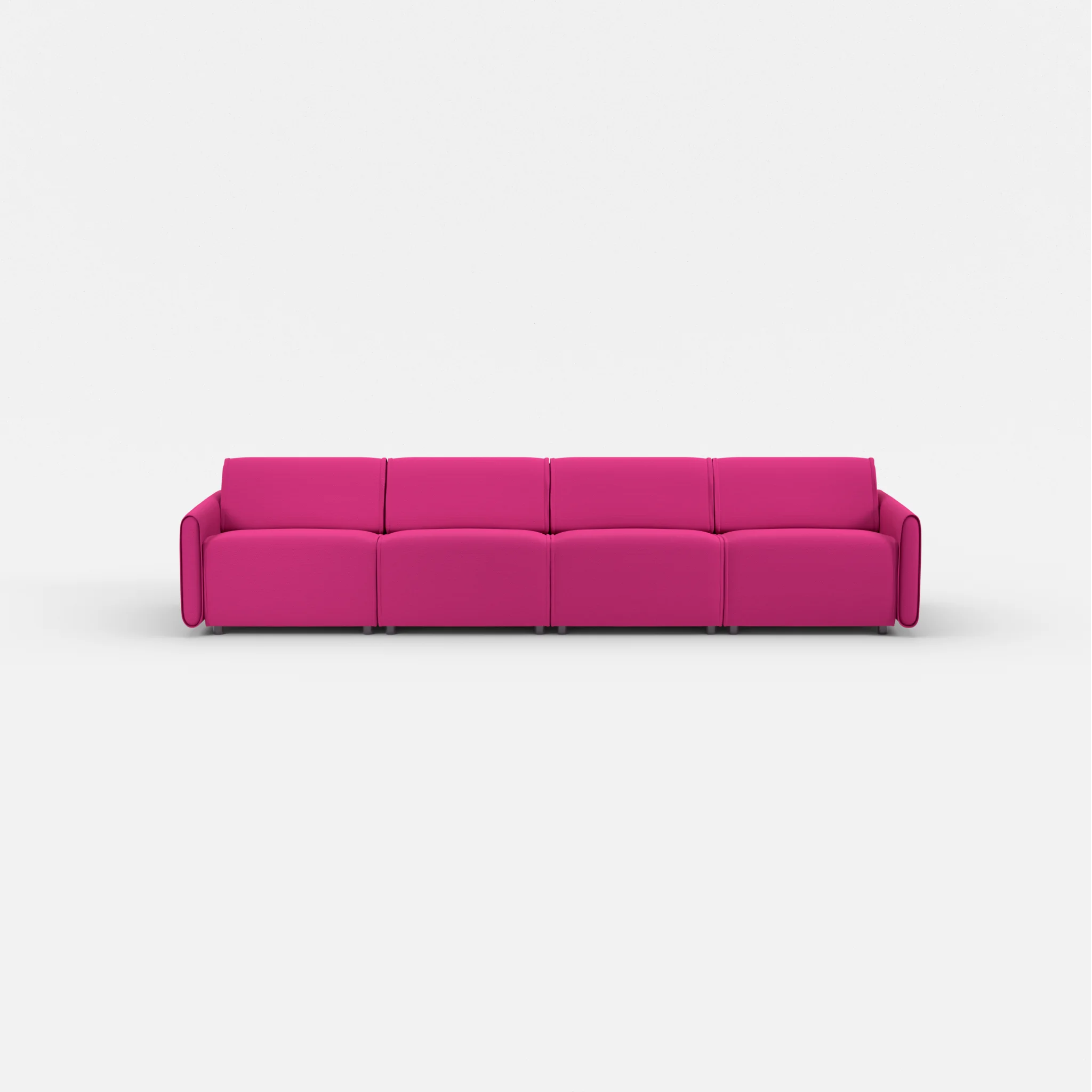 4 Sitzer Sofa Belleform mit schmaler Armlehne 2 novummagenta in Magenta von vorne