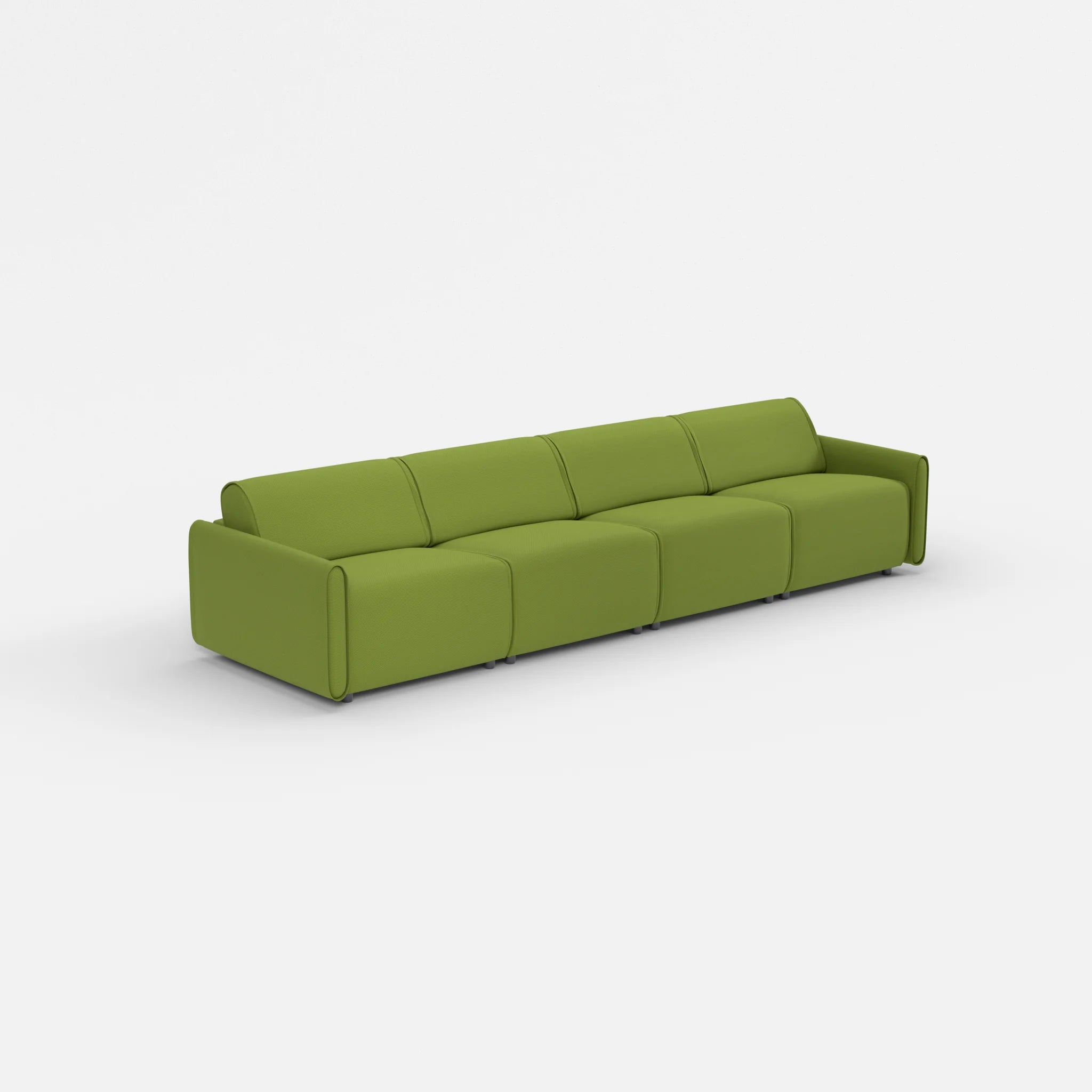 4 Sitzer Sofa Belleform mit schmaler Armlehne 2 novummoss in Grün von der Seite