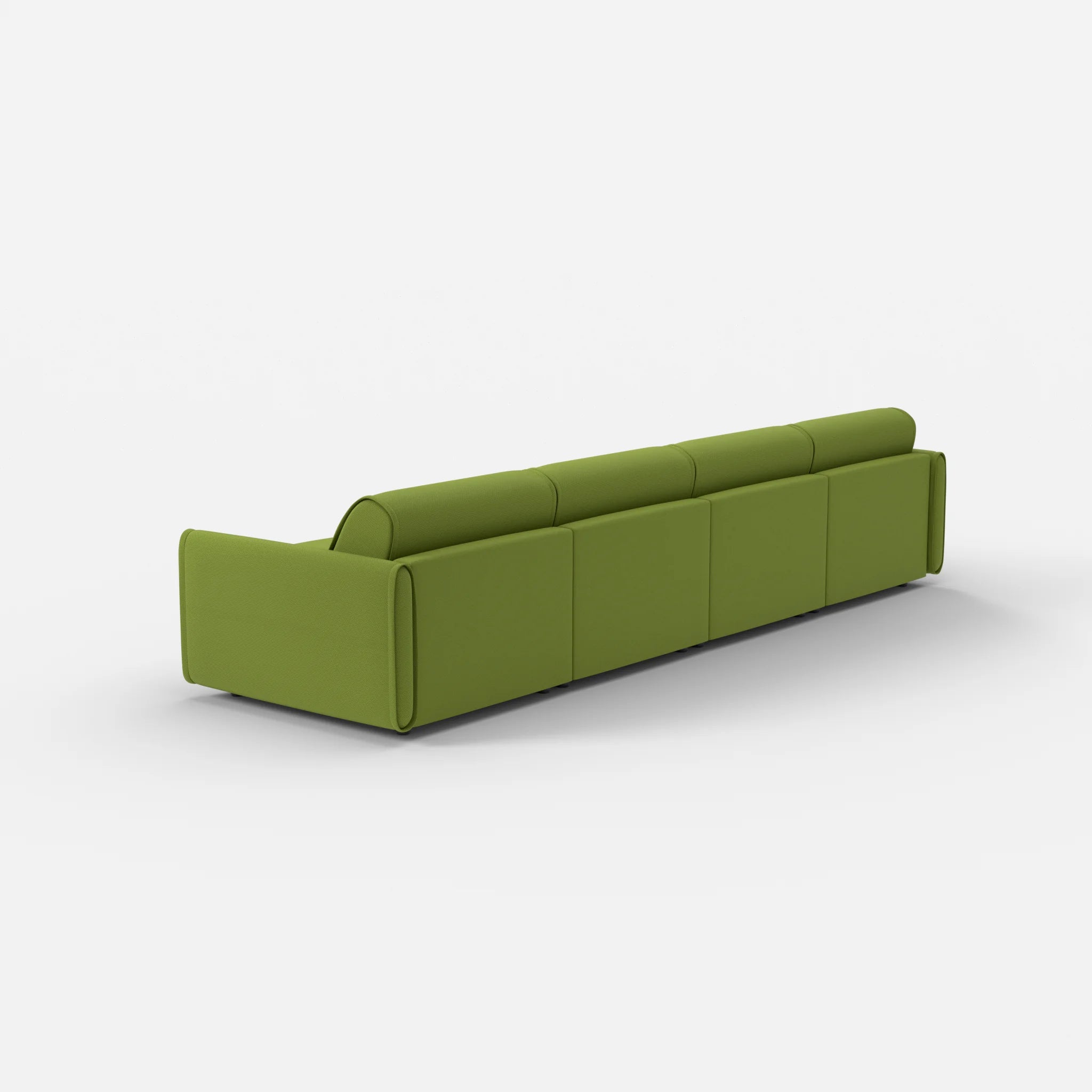 4 Sitzer Sofa Belleform mit schmaler Armlehne 2 novummoss in Grün von hinten
