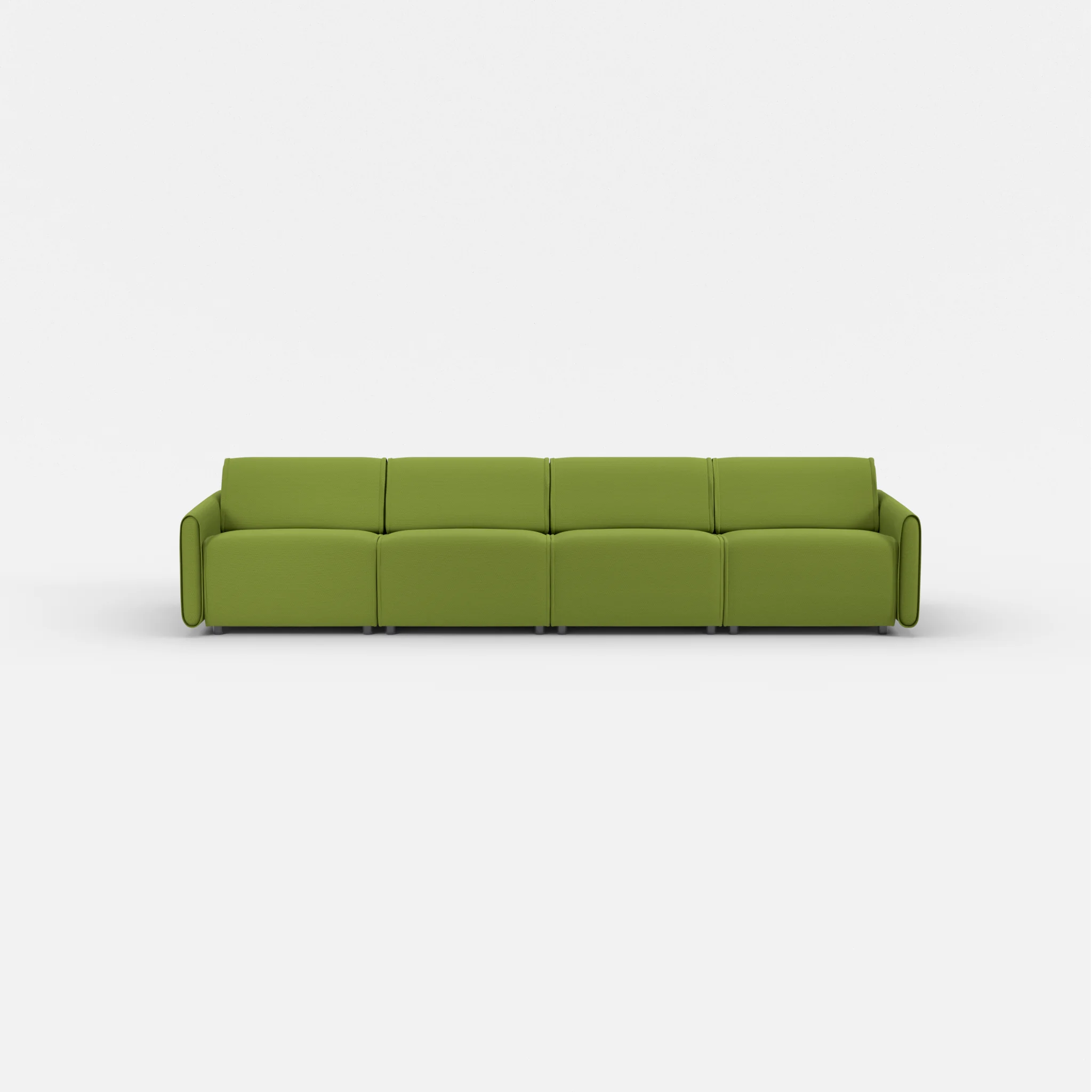 4 Sitzer Sofa Belleform mit schmaler Armlehne 2 novummoss in Grün von vorne