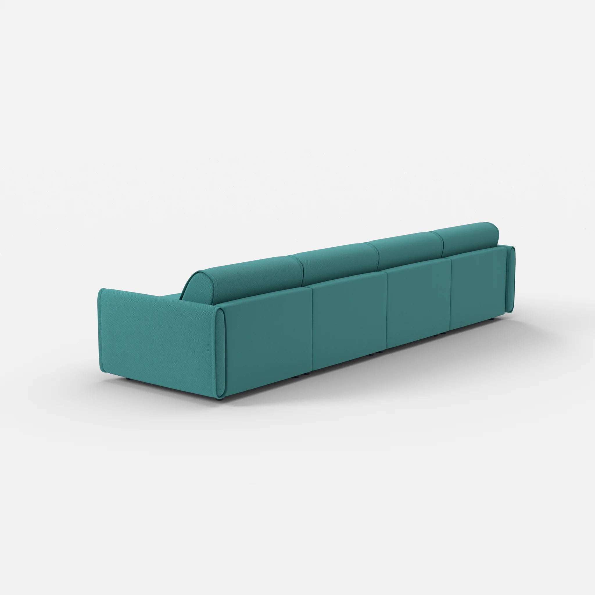 4 Sitzer Sofa Belleform mit schmaler Armlehne 2 novumprisma in Türkis von hinten